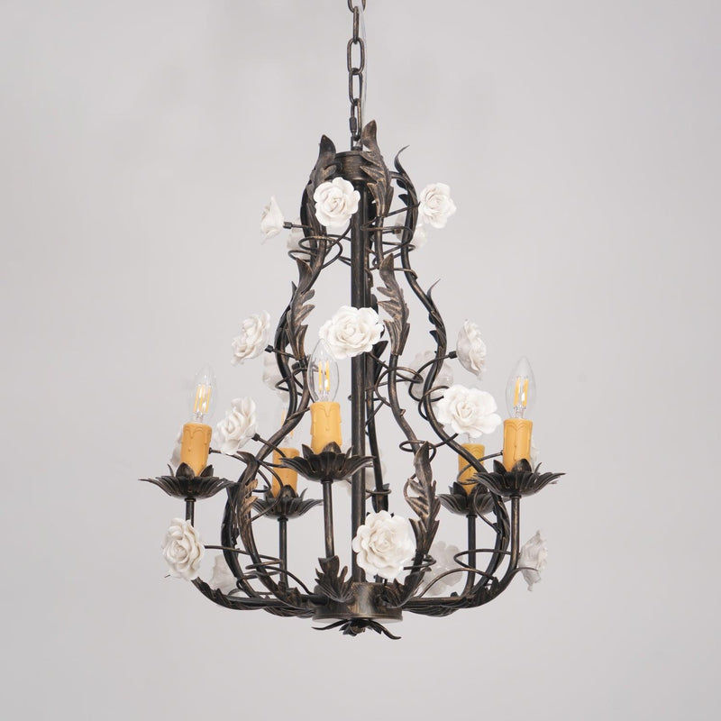 Araeyra Postmoderner Luxus Rosen-Keramik-Kronleuchter-Letslighting