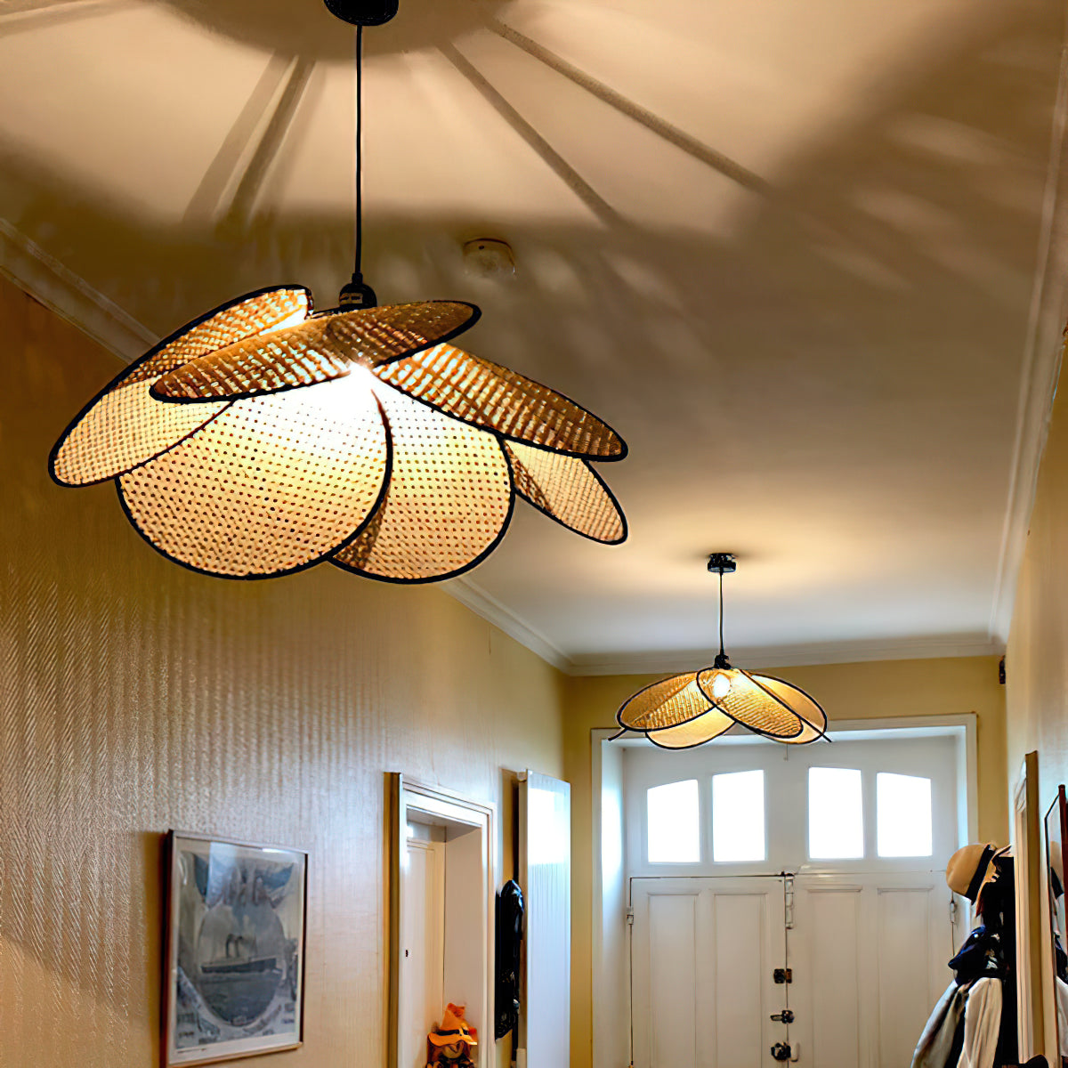 Ulrinel Nordic Handgewebt Bambus Kronleuchter-Letslighting