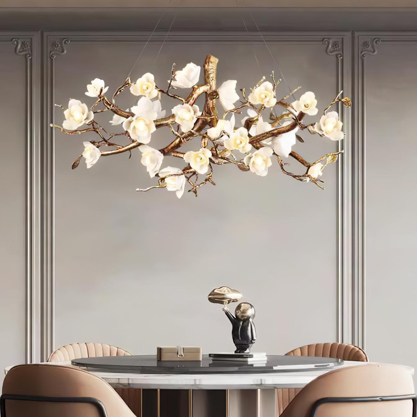 Avaros Luxus Blumen Zweig Keramik Kronleuchter-Letslighting