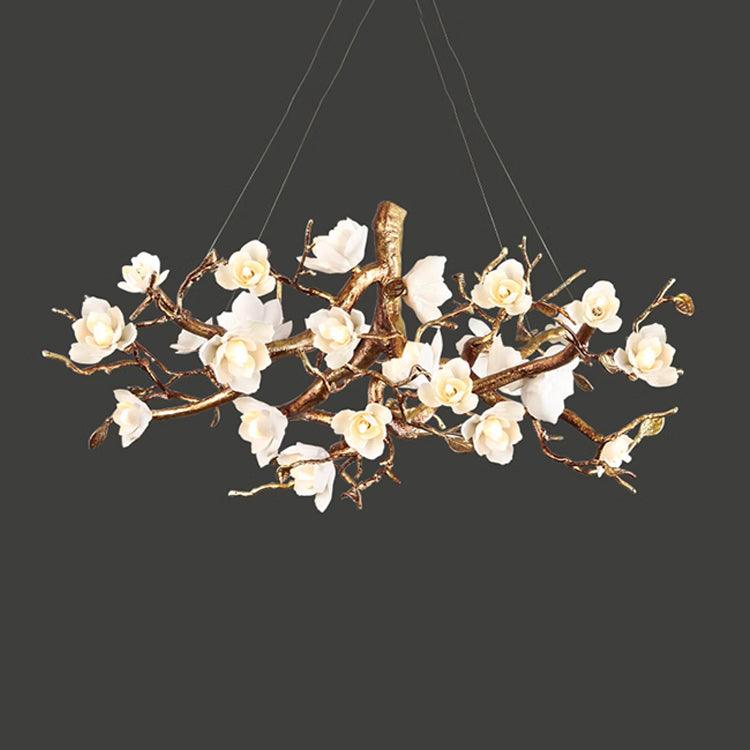 Avaros Luxus Blumen Zweig Keramik Kronleuchter-Letslighting