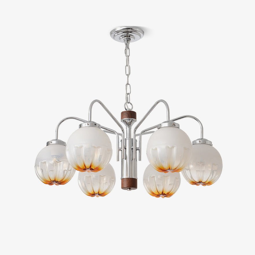 Ulliria Kronleuchter aus Walnussglas mit Nordischer Kunstblume-Letslighting