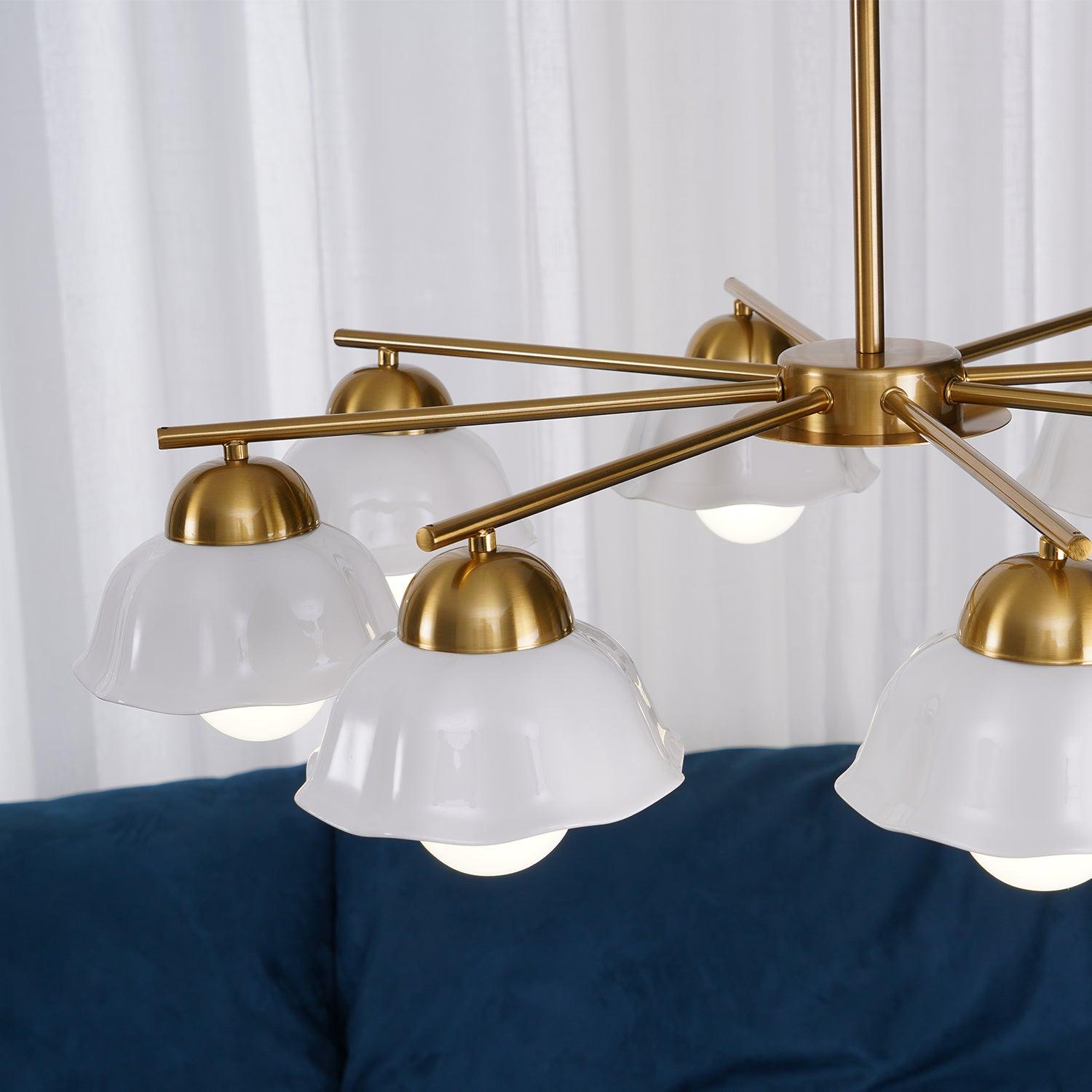 Zasila Nordic Art Flower Shade Metal Ceramics Chandelier - Blowlighting