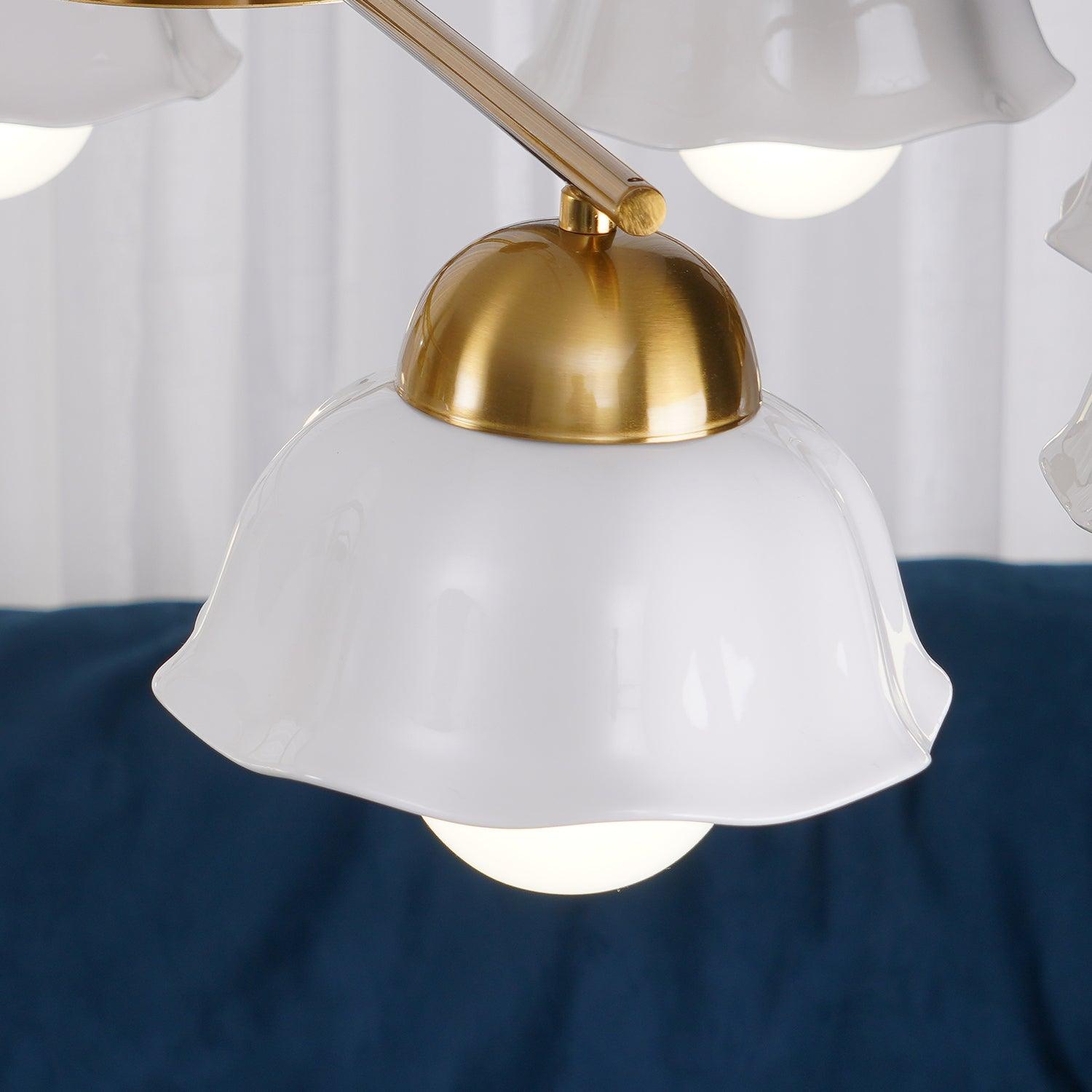 Zasila Nordic Art Flower Shade Metal Ceramics Chandelier - Blowlighting