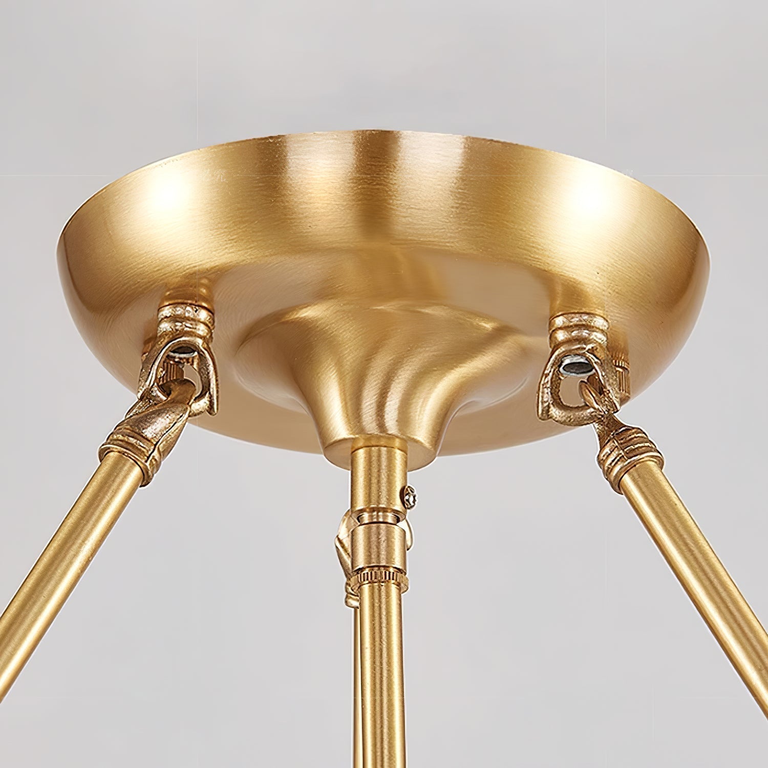 Solara Ceiling Light Frosted Glass Petal Brass Art - Letslighting