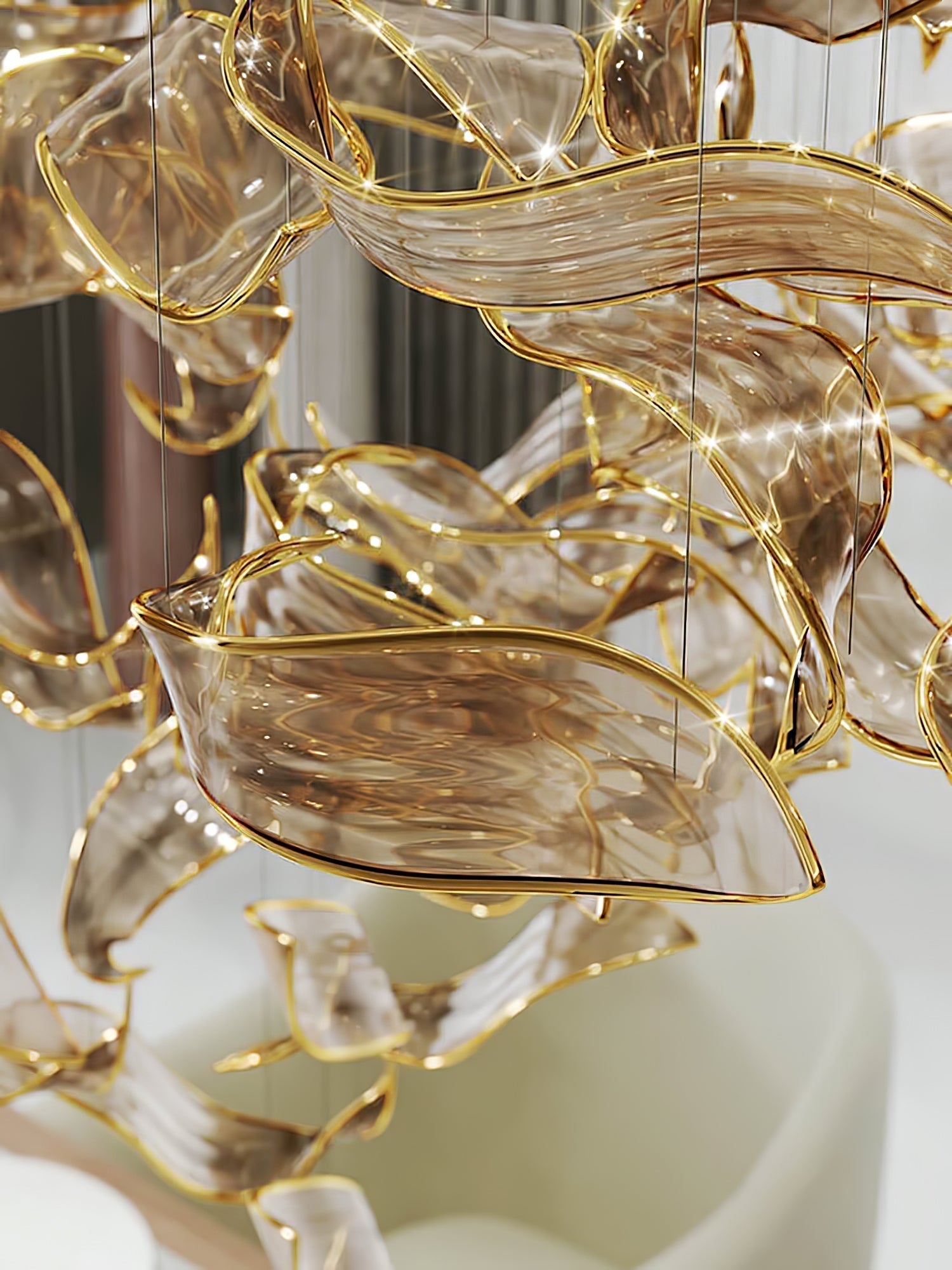 Lustra Kronleuchter Kaskadierend Blatt Luxus-Letslighting
