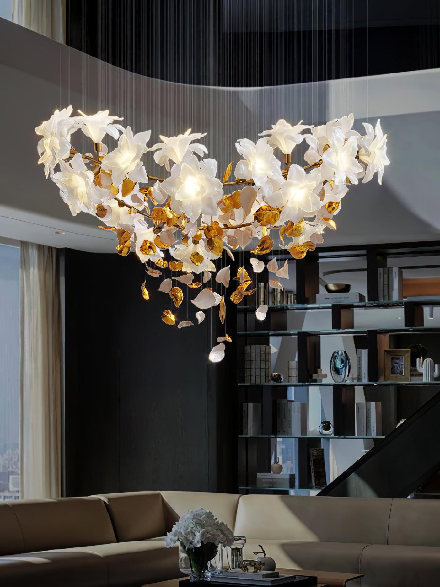 Araeos Fliegend Blüten Flatternd Messing Kronleuchter-Letslighting