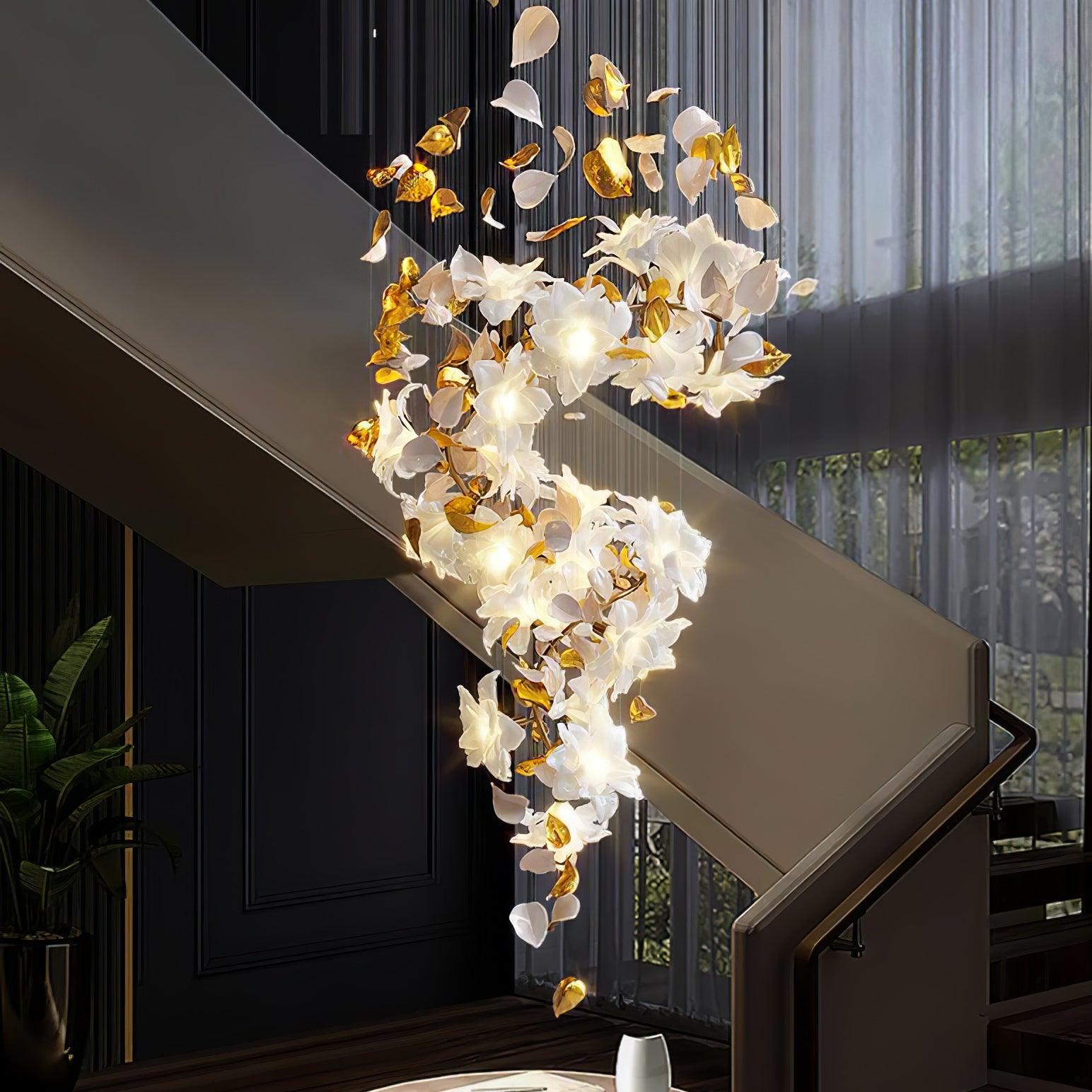 Araeos Fliegend Blüten Flatternd Messing Kronleuchter-Letslighting