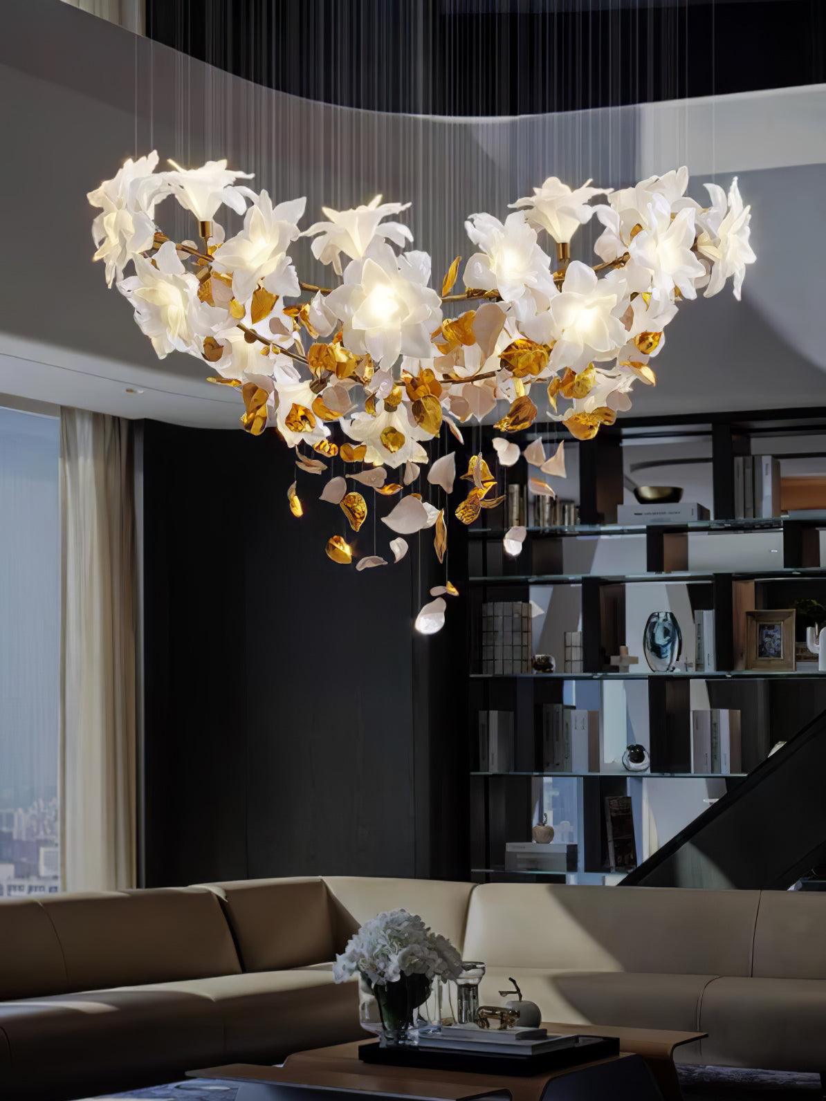 Araeos Fliegend Blüten Flatternd Messing Kronleuchter-Letslighting