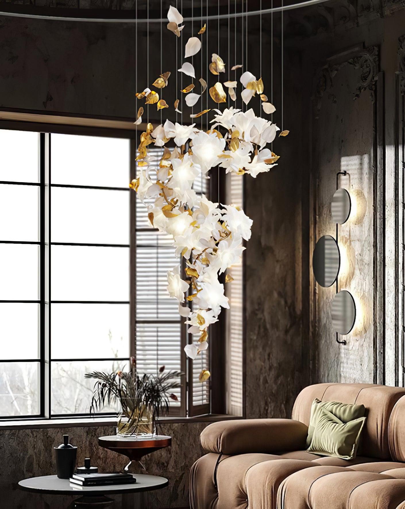 Araeos Fliegend Blüten Flatternd Messing Kronleuchter-Letslighting