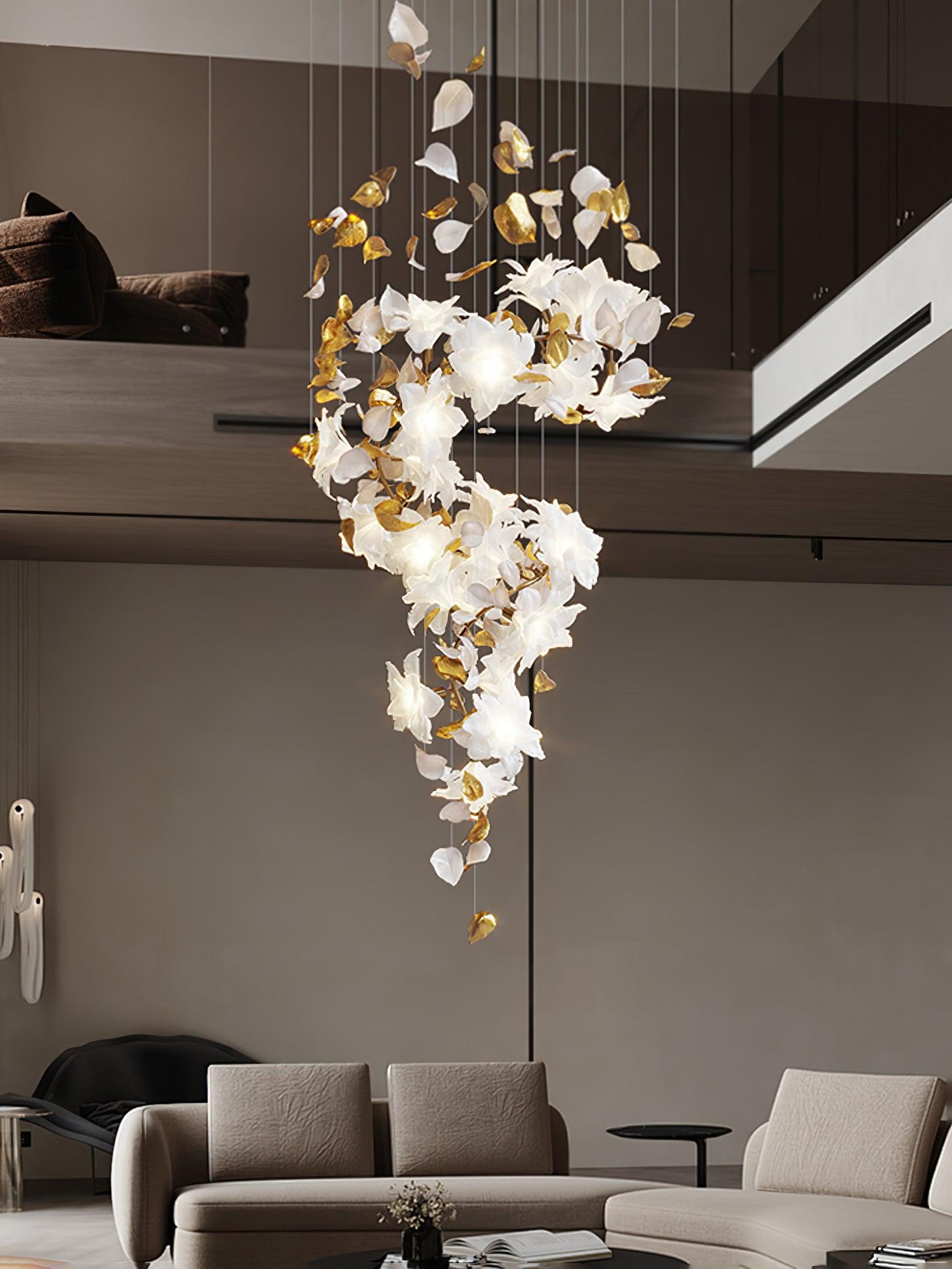 Araeos Fliegend Blüten Flatternd Messing Kronleuchter-Letslighting