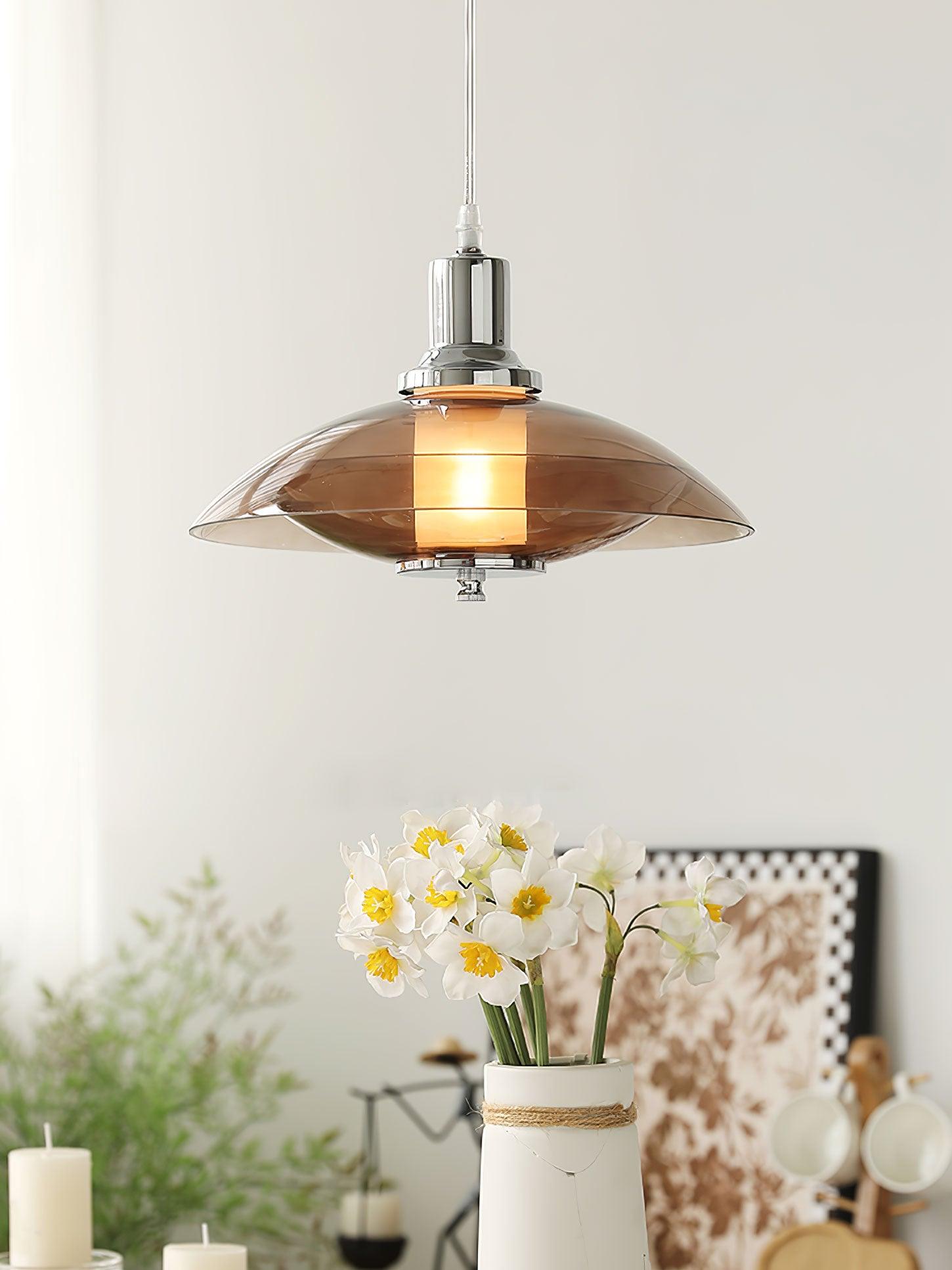 Flying Saucer Chrome Pendant Light - Blowlighting