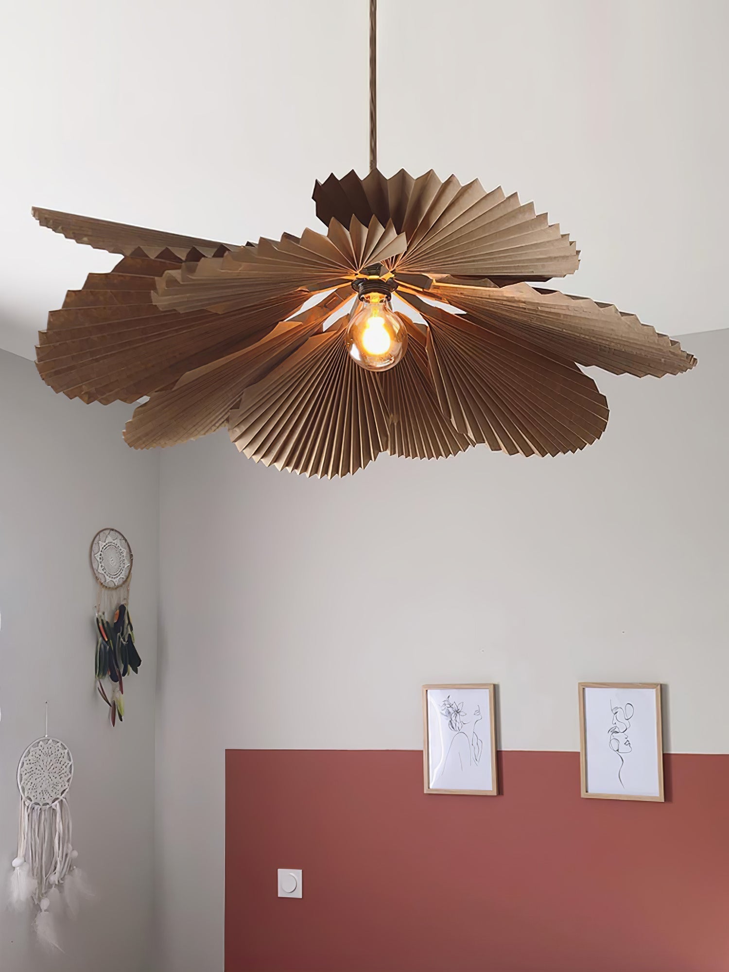 Lustra Pendelleuchte Blatt gefaltetes Papier Blumen-Letslighting