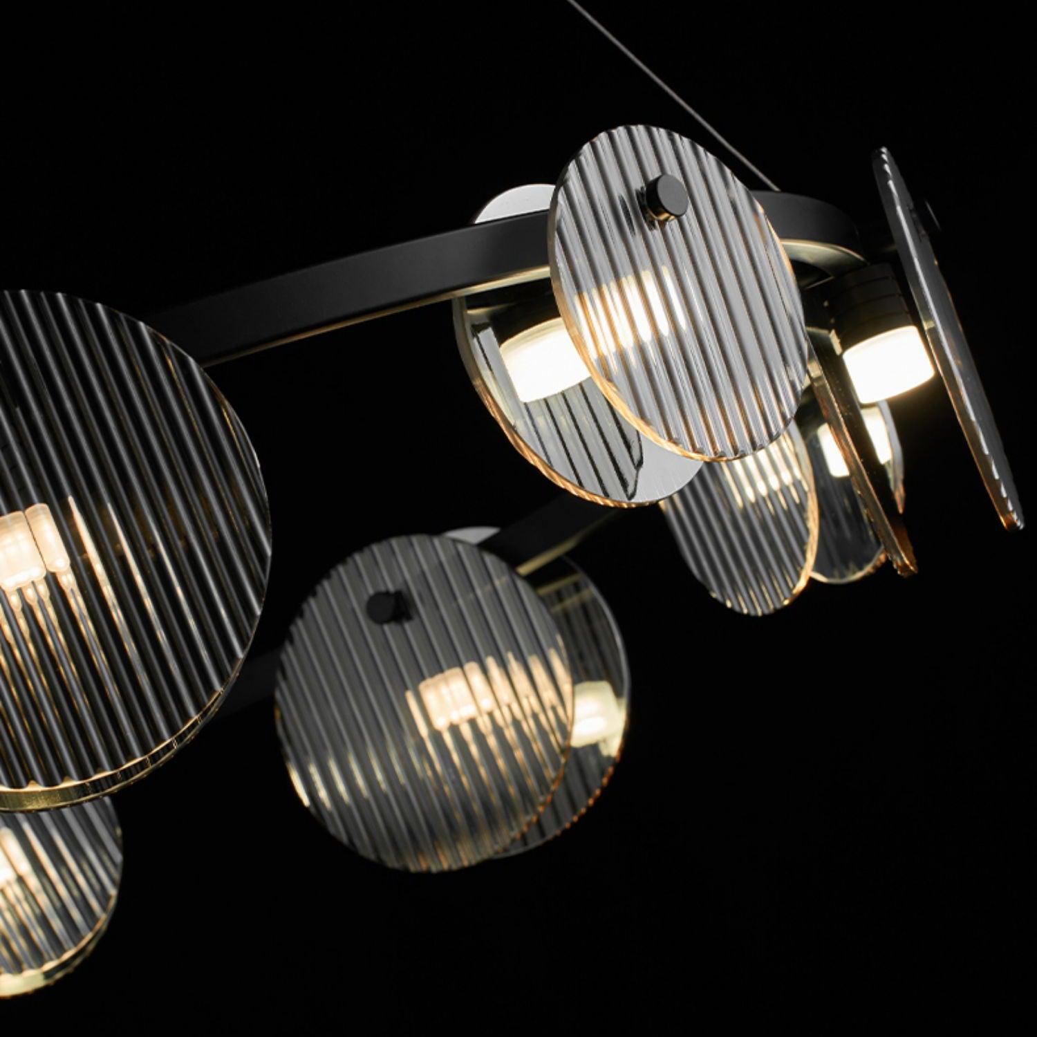 Lustra Kronleuchter Rauchglas und Schwarz-Letslighting