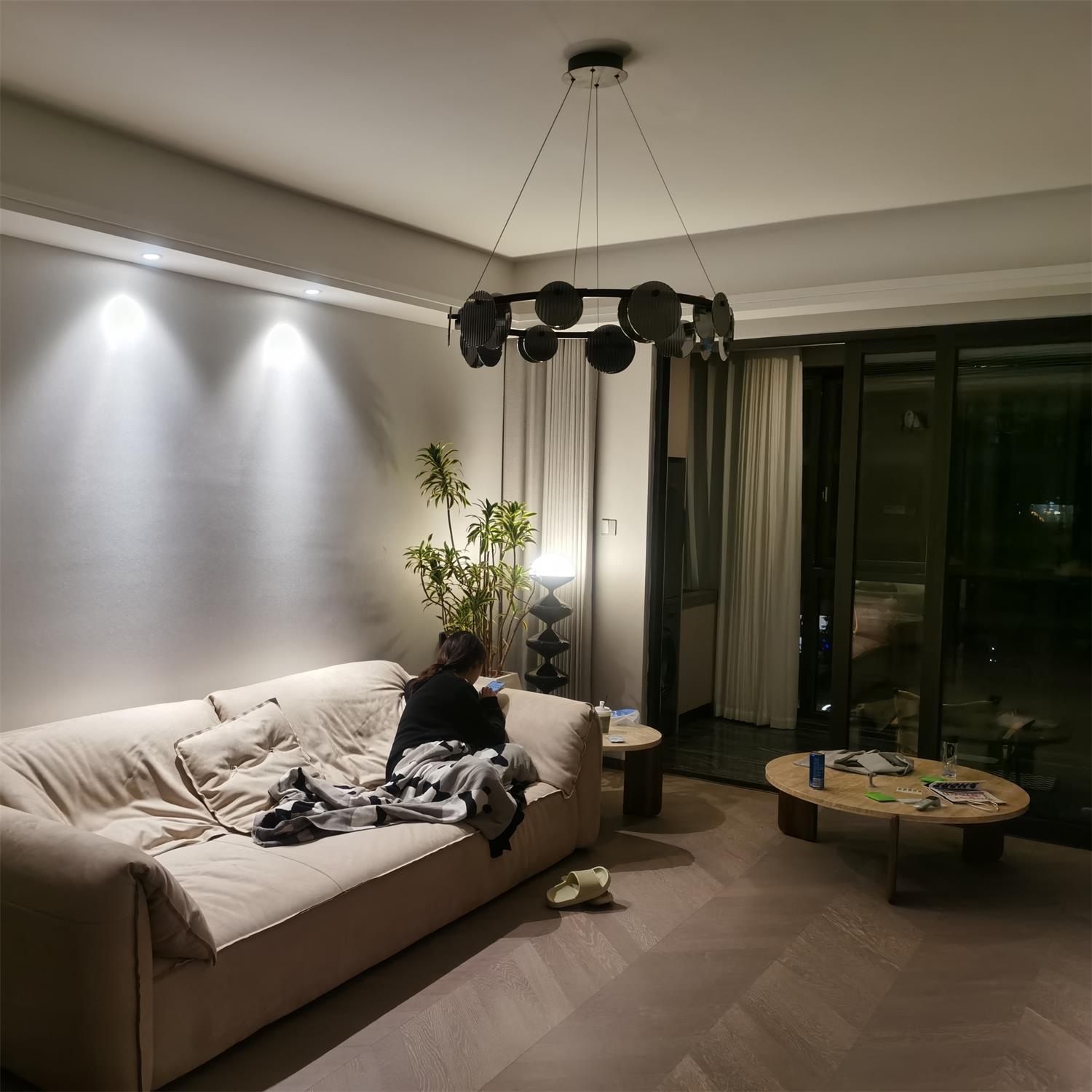 Lustra Kronleuchter Rauchglas und Schwarz-Letslighting