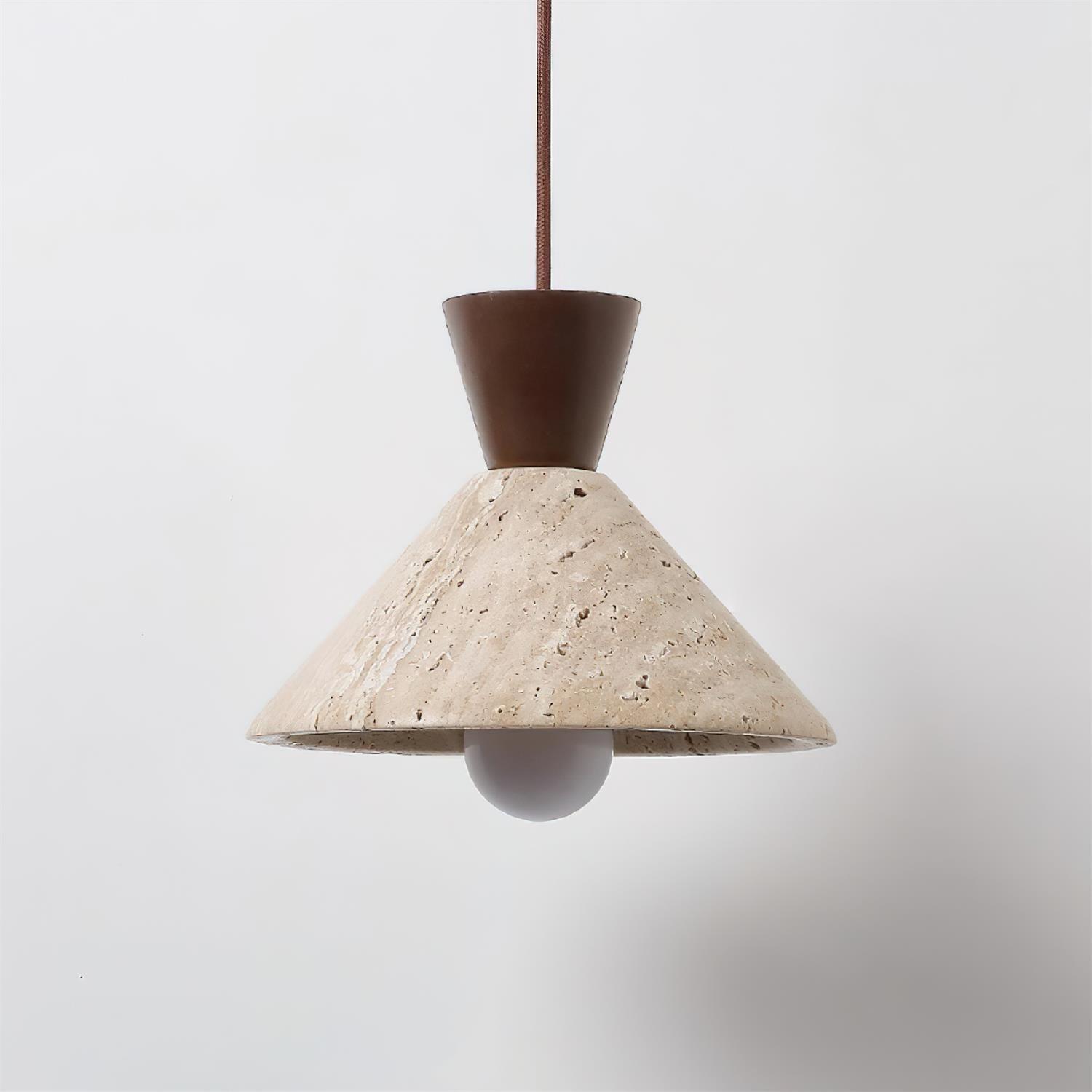 Ritta Travertine Pendant Lamp Hat Shape - Letslighting