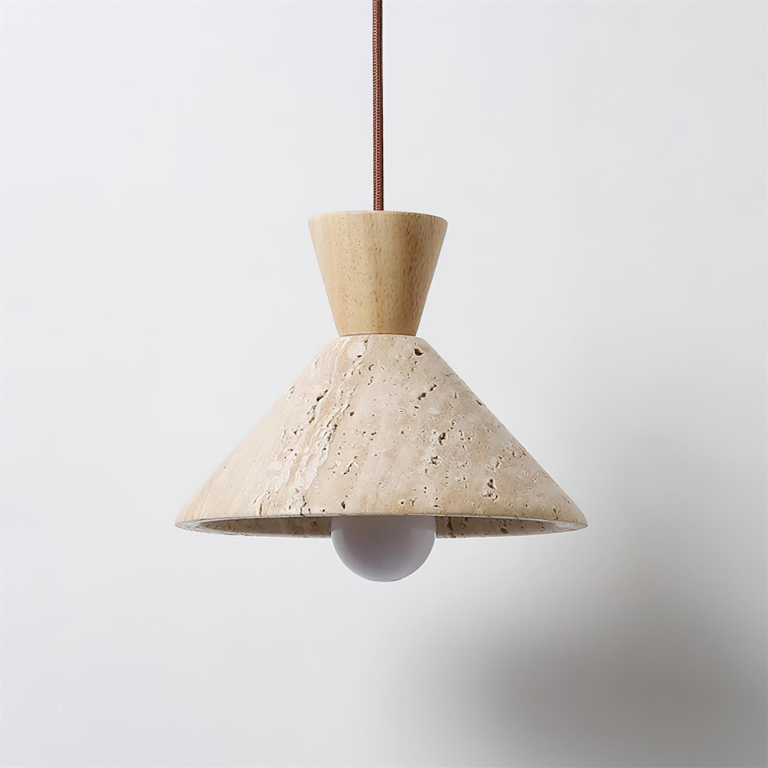 Ritta Travertine Pendant Lamp Hat Shape - Letslighting