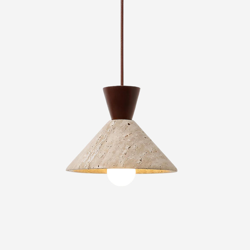 Ritta Travertine Pendant Lamp Hat Shape - Letslighting