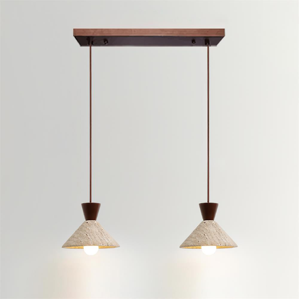 Ritta Travertine Pendant Lamp Hat Shape - Letslighting