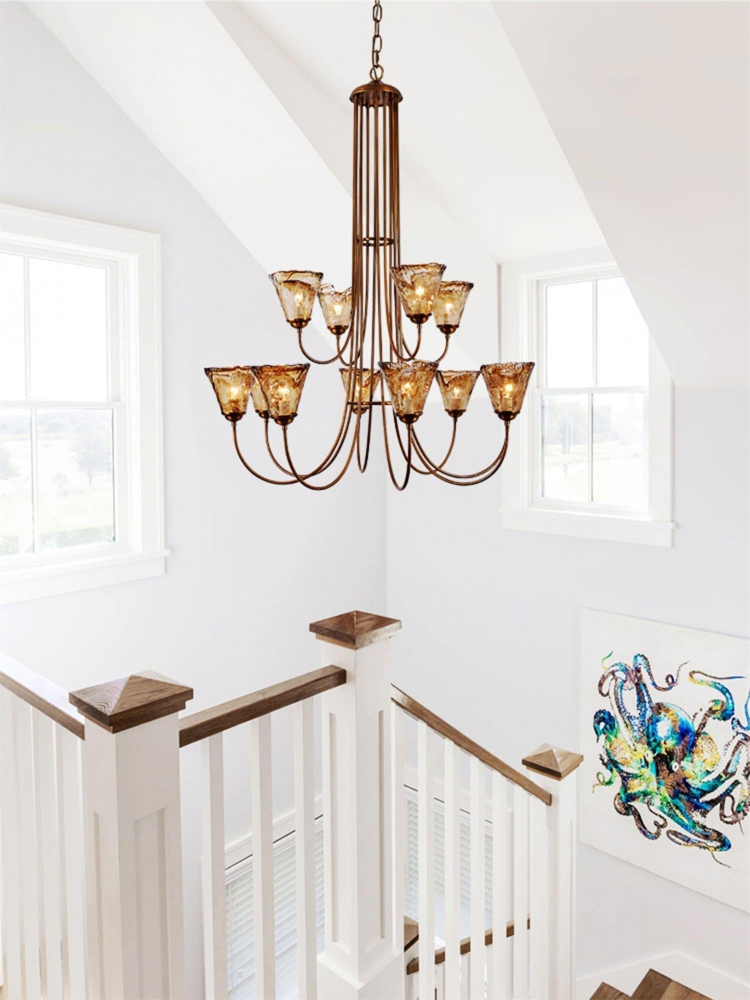 Ilsilis Bernstein Vintage Industrial Kronleuchter-Letslighting