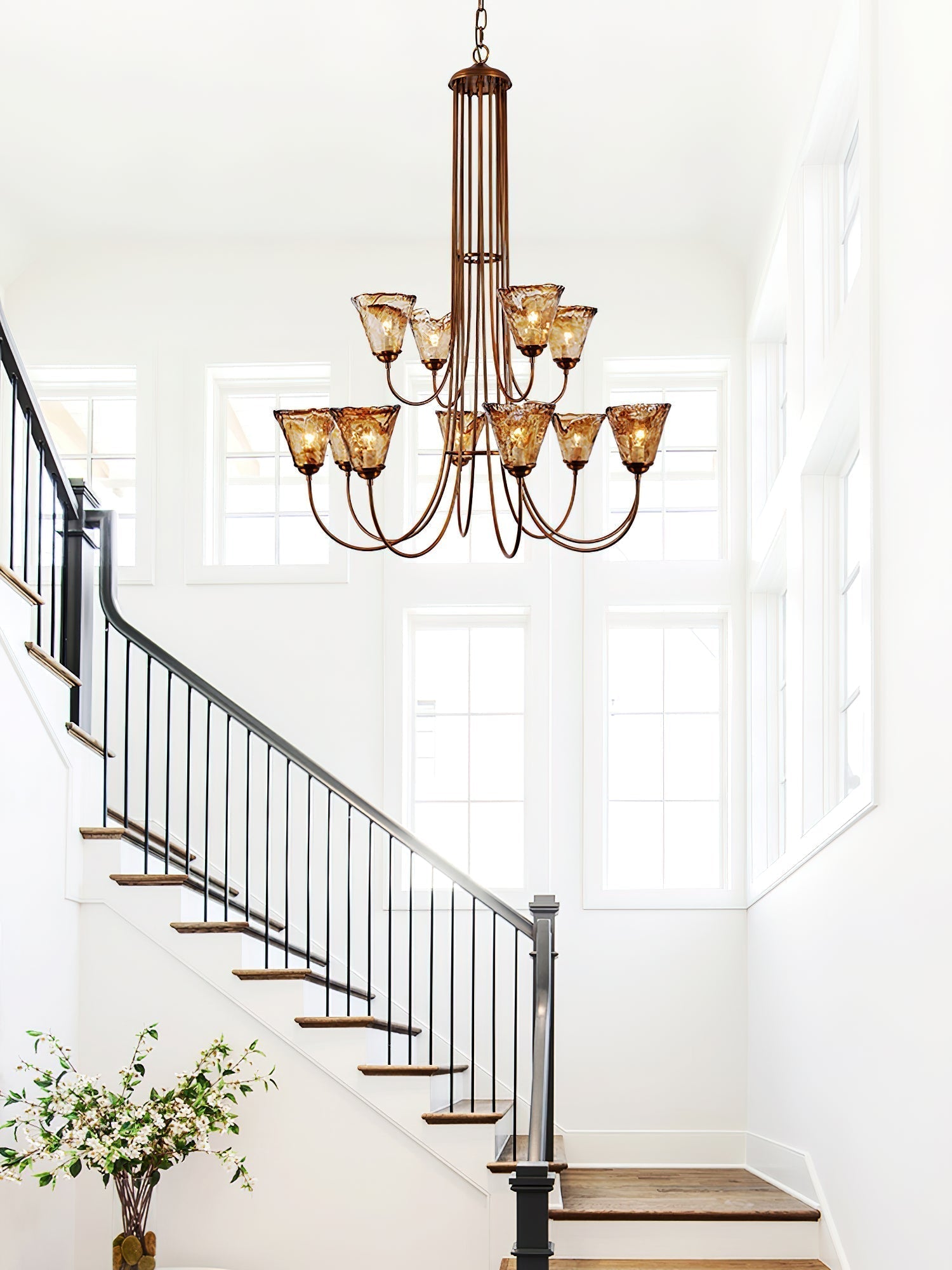 Ilsilis Bernstein Vintage Industrial Kronleuchter-Letslighting