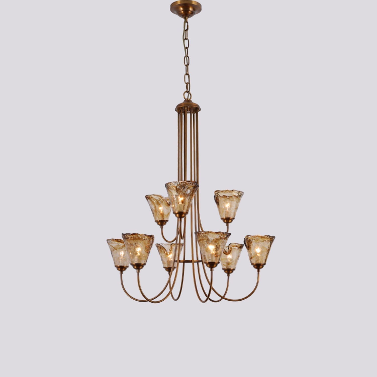 Ilsilis Bernstein Vintage Industrial Kronleuchter-Letslighting