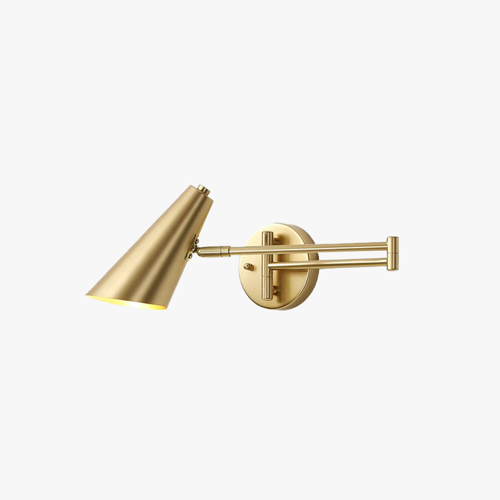Arisha Modern Wandleuchte Kegel, Schwarz/Gold, Schlafzimmer, Metall