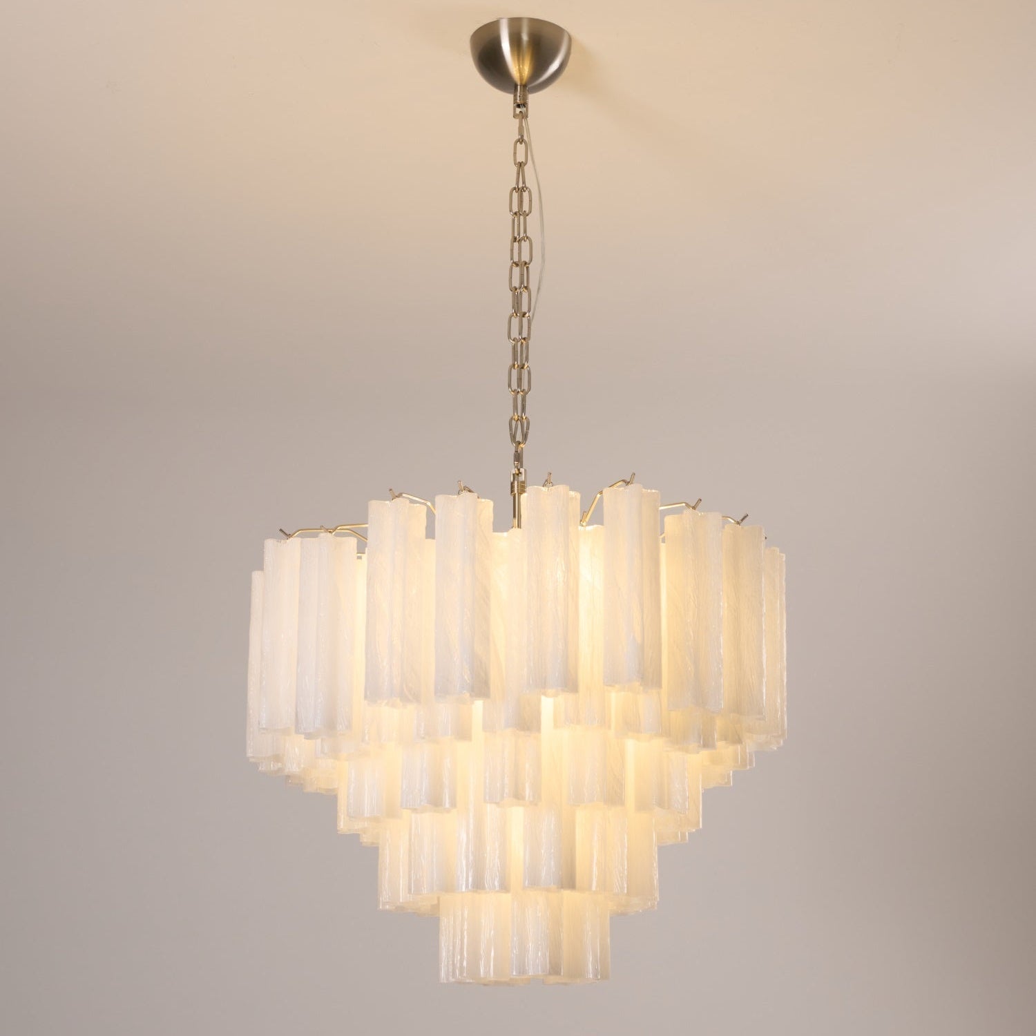 Aurora Chandelier Frosted Murano Glass Tiered Cascade - Neutralighting