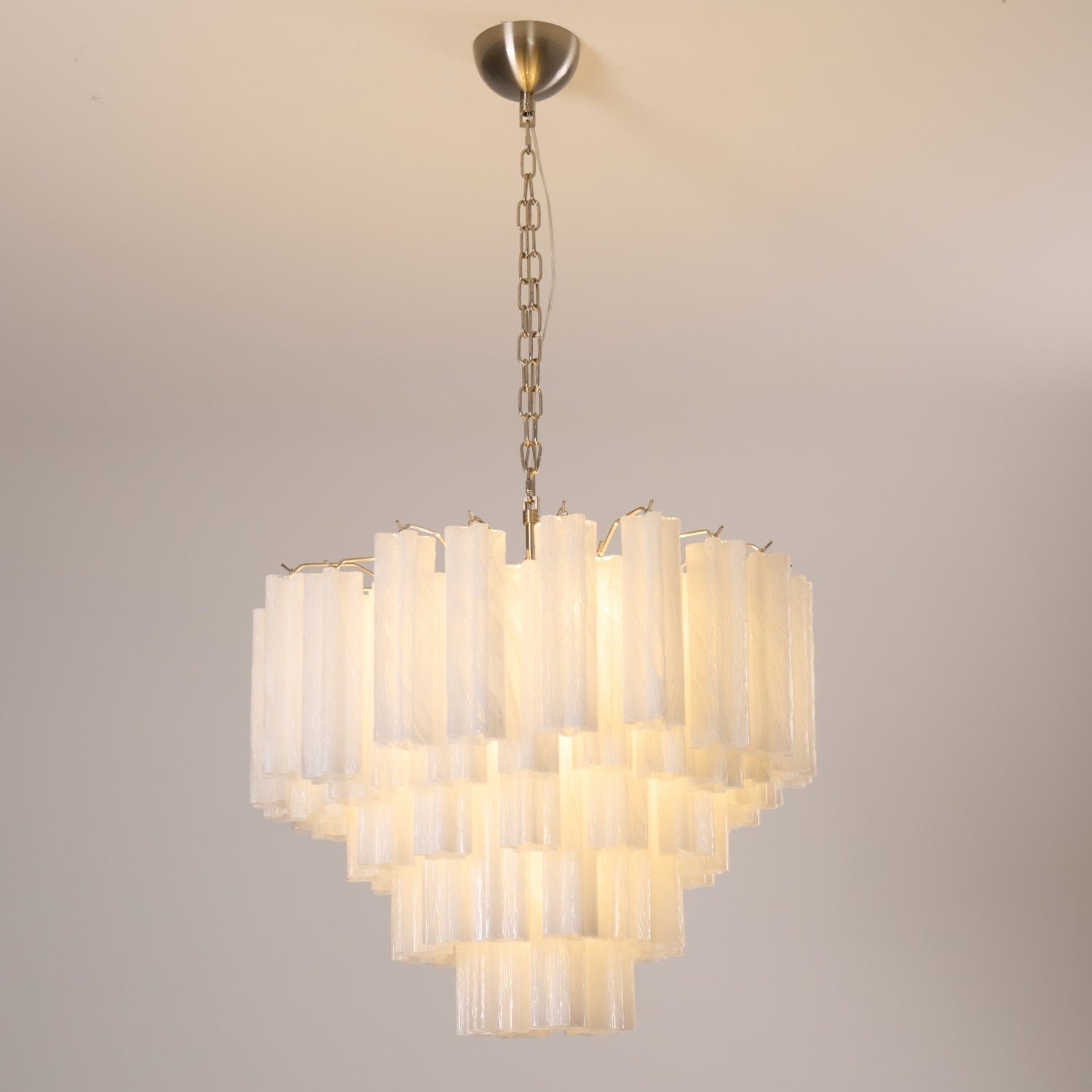 Aurora Chandelier Frosted Murano Glass Tiered Cascade - Neutralighting