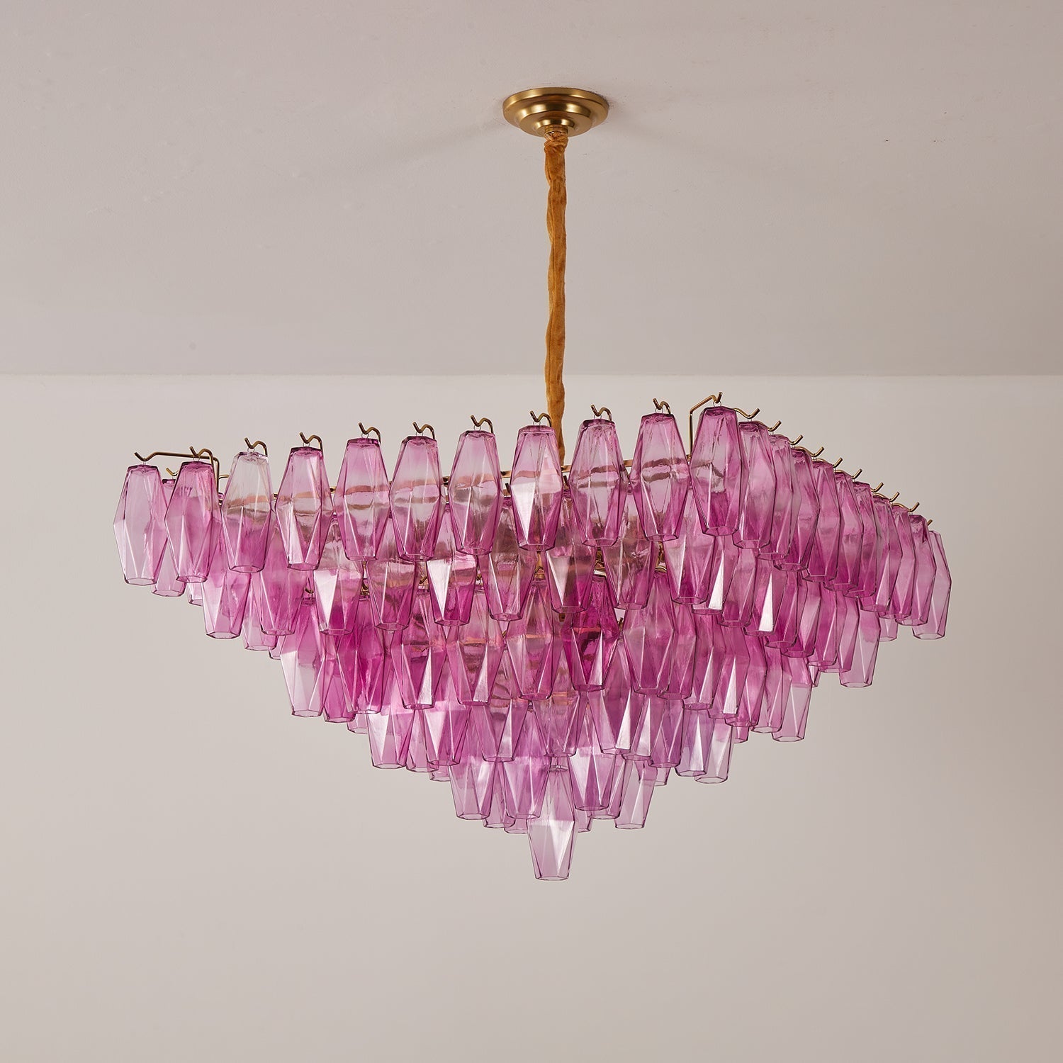 Aurora Chandelier Fuchsia Prism Inverted Pyramid - Neutralighting