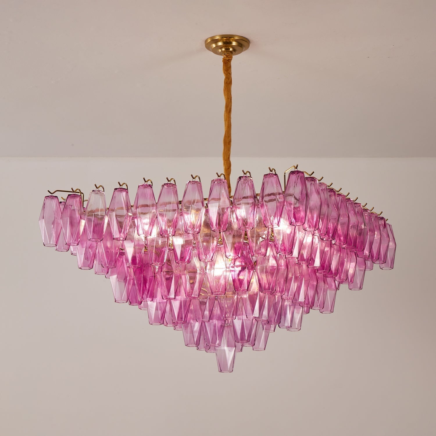 Aurora Chandelier Fuchsia Prism Inverted Pyramid - Neutralighting