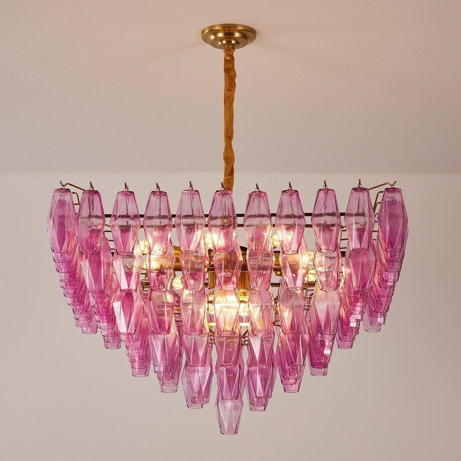 Aurora Chandelier Fuchsia Prism Inverted Pyramid - Neutralighting