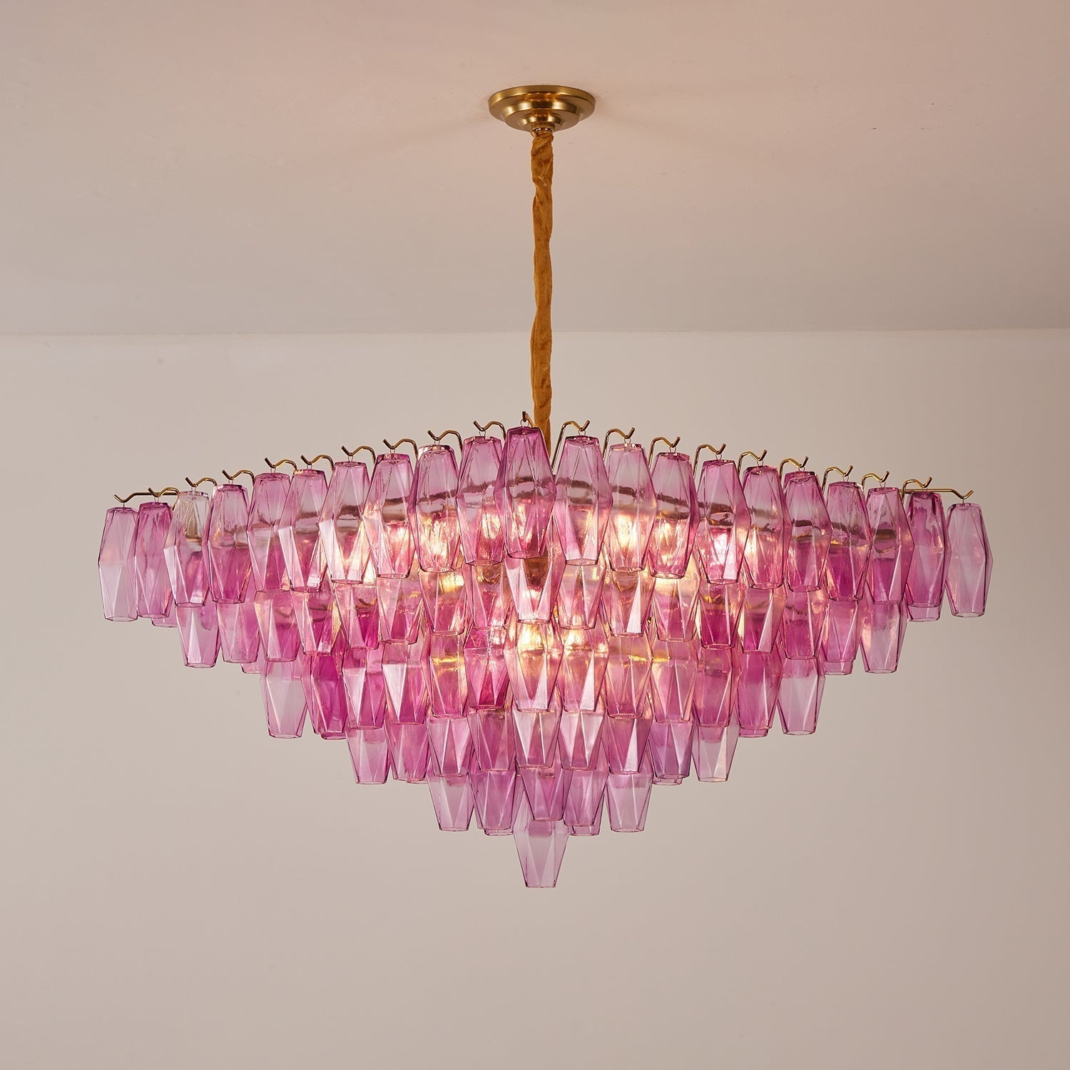 Aurora Chandelier Fuchsia Prism Inverted Pyramid - Neutralighting