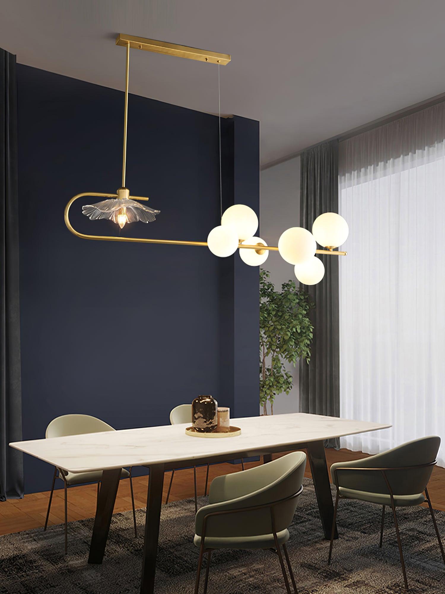 Lustra Pendelleuchte Gold Glas Messing-Letslighting