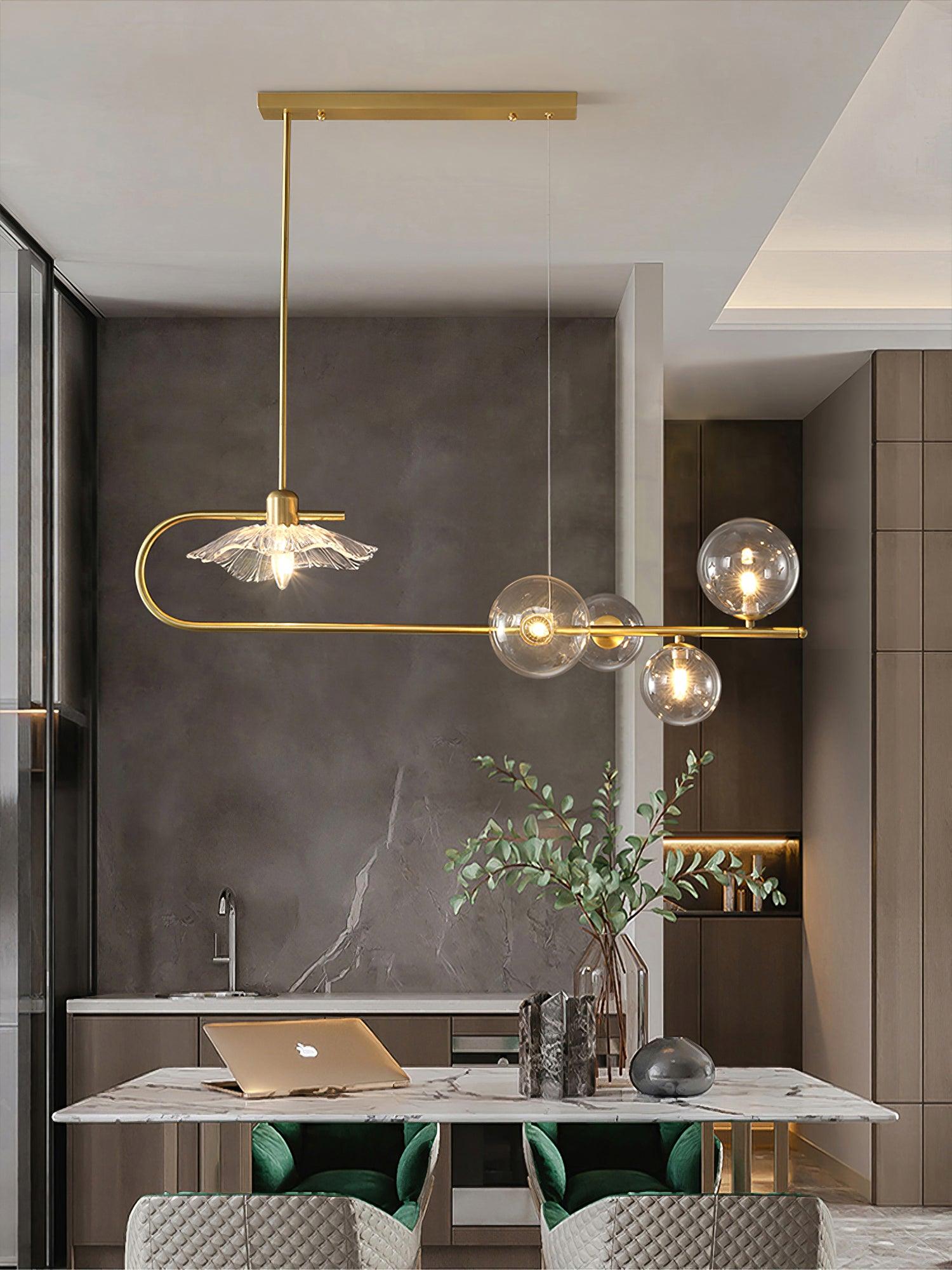Lustra Pendelleuchte Gold Glas Messing-Letslighting