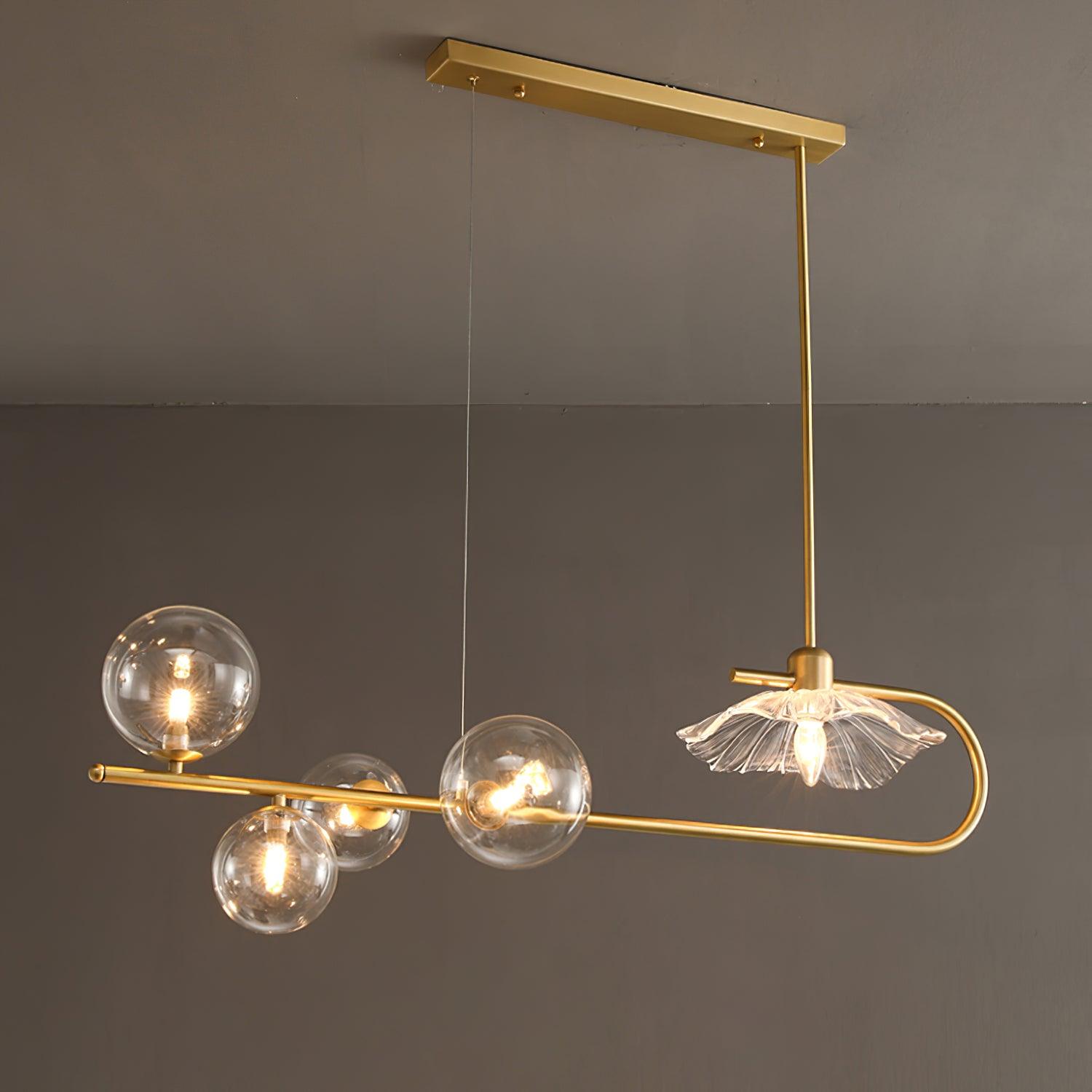 Lustra Pendelleuchte Gold Glas Messing-Letslighting