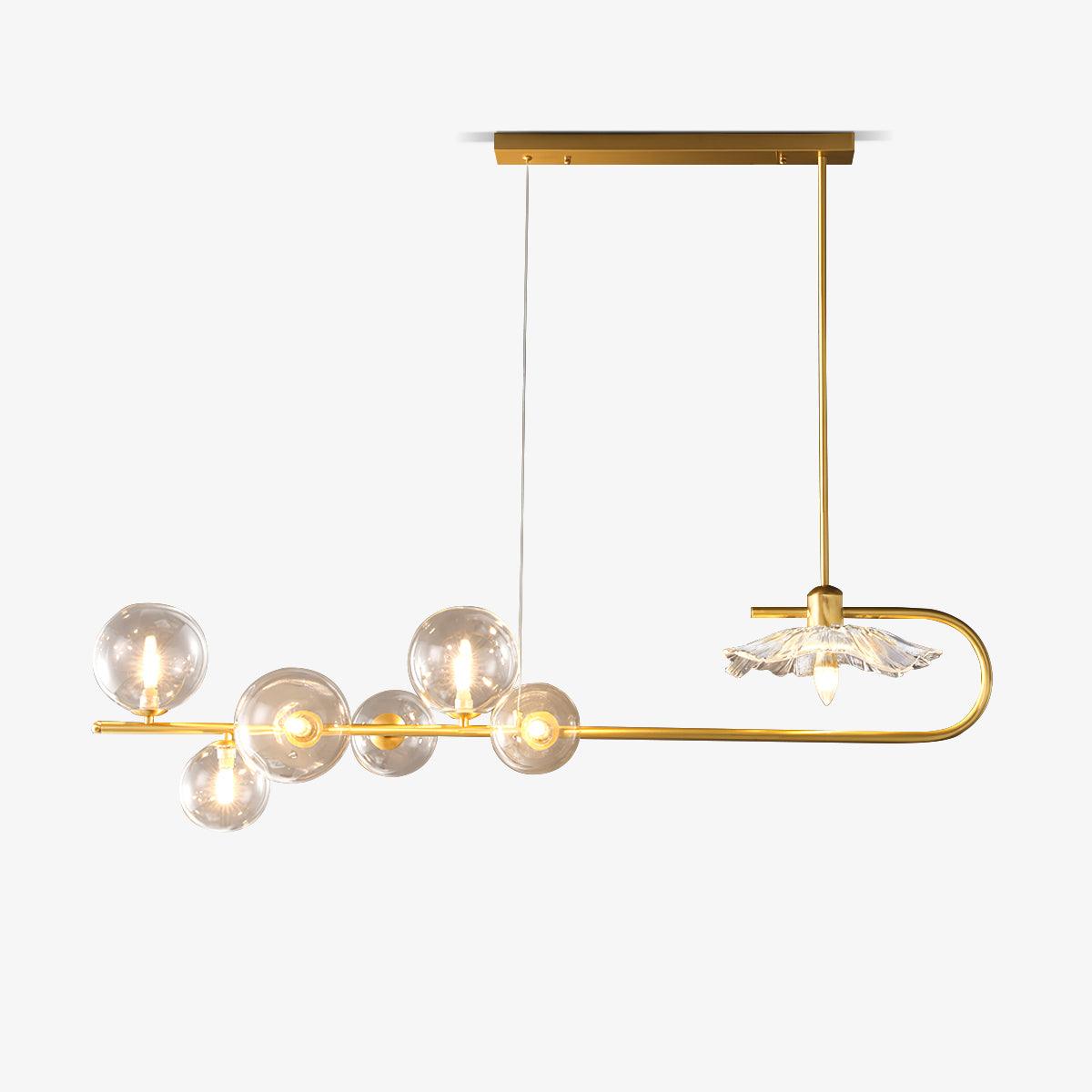 Lustra Pendelleuchte Gold Glas Messing-Letslighting