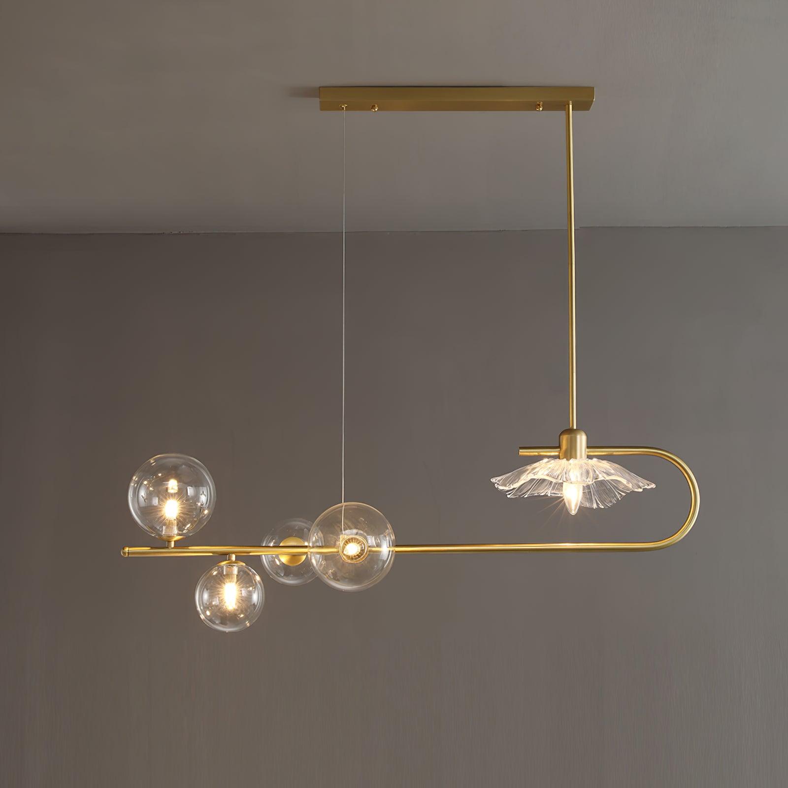 Lustra Pendelleuchte Gold Glas Messing-Letslighting