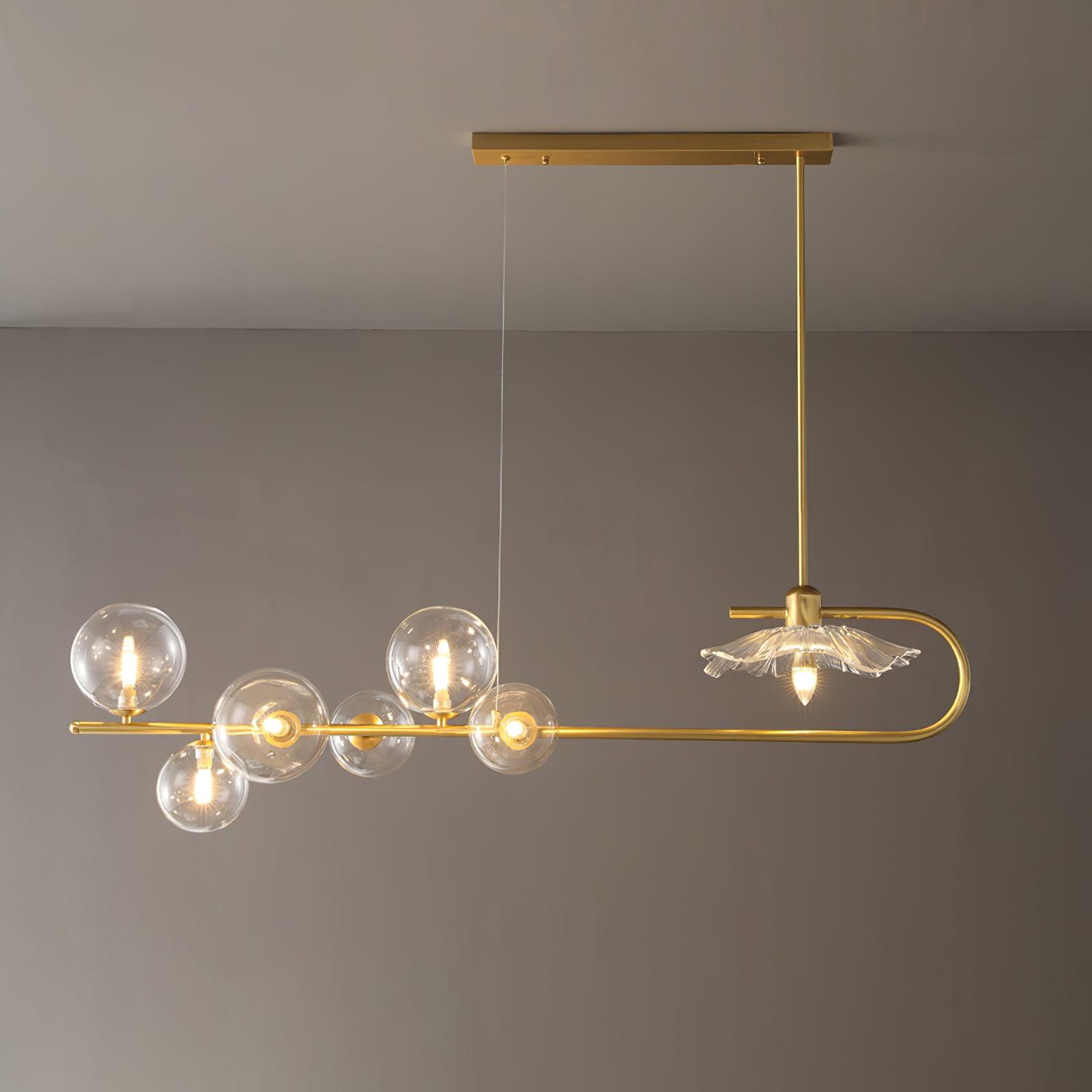 Lustra Pendelleuchte Gold Glas Messing-Letslighting