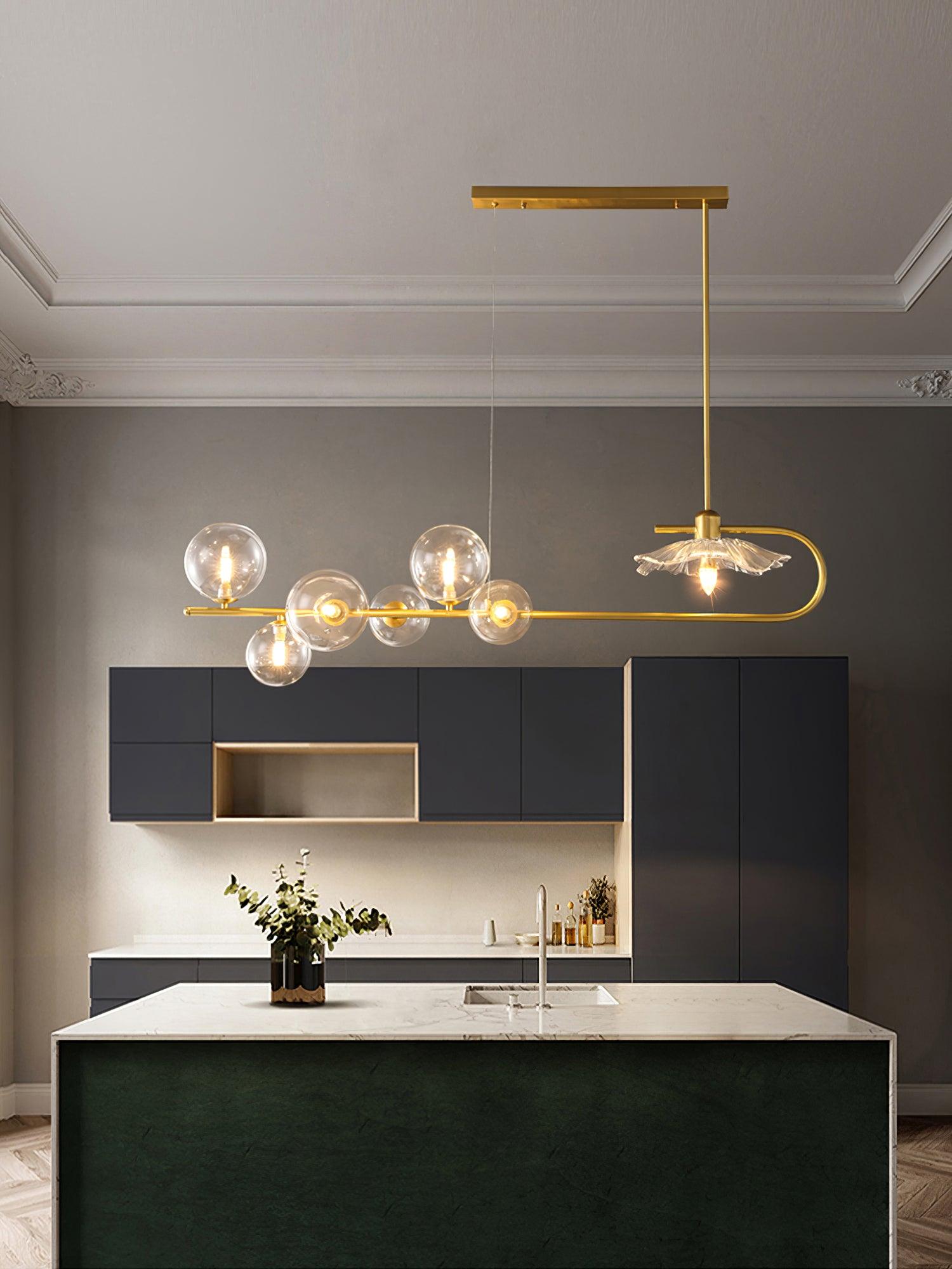 Lustra Pendelleuchte Gold Glas Messing-Letslighting