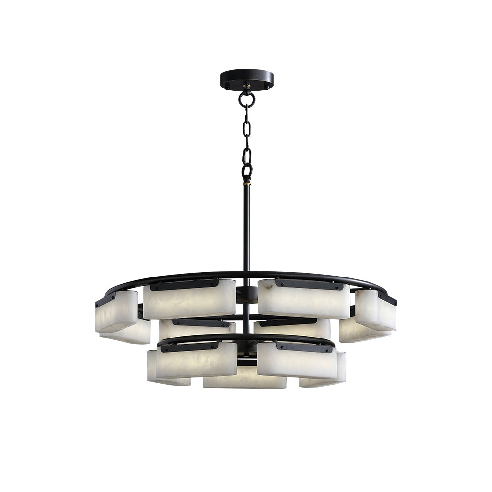 Varaeia Modern Minimalist Brass Alabaster Chandelier - Letslighting