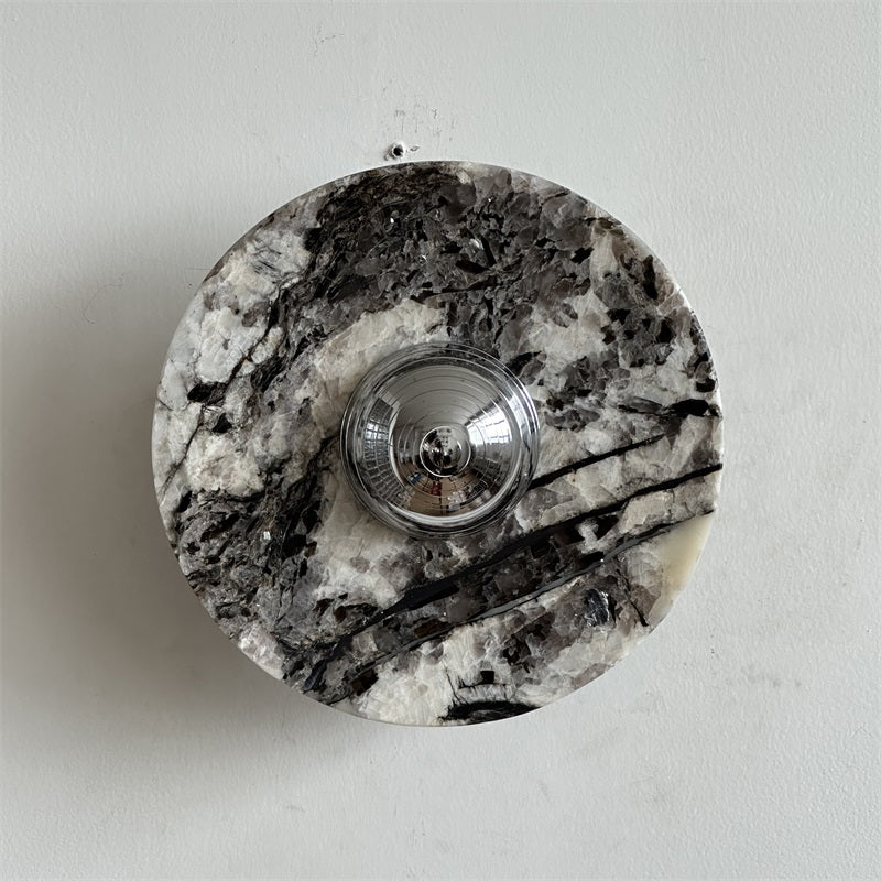 Alba Modern Minimalist Chrome Marble Metal Wall Lamp - Letslighting