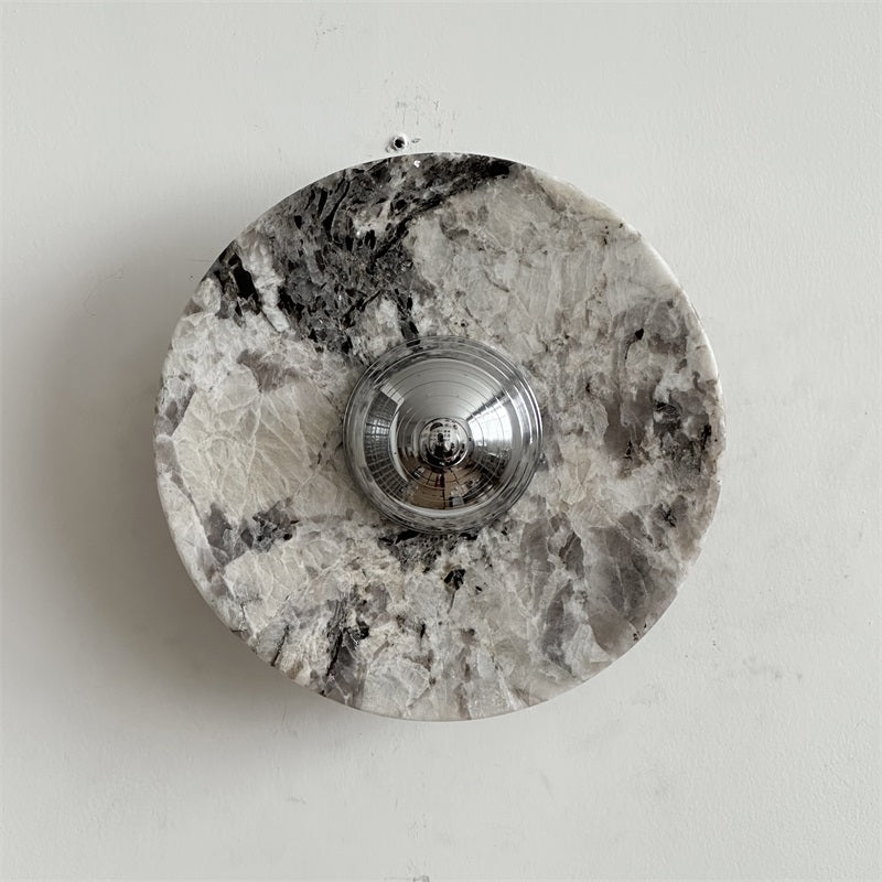 Alba Modern Minimalist Chrome Marble Metal Wall Lamp - Letslighting