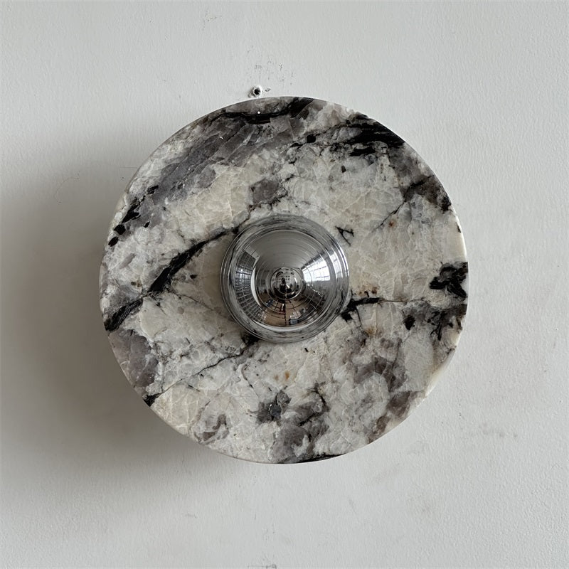 Alba Modern Minimalist Chrome Marble Metal Wall Lamp - Letslighting