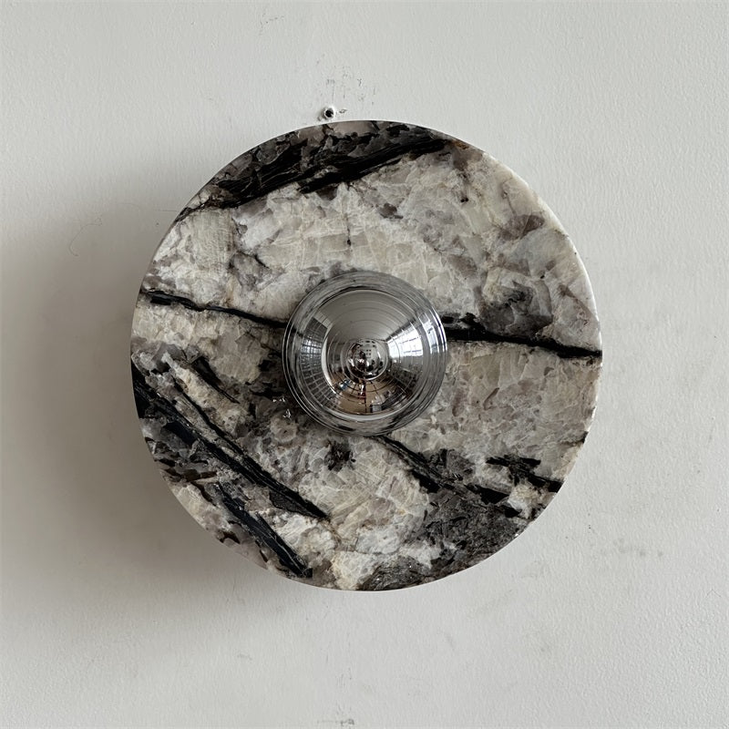 Alba Modern Minimalist Chrome Marble Metal Wall Lamp - Letslighting