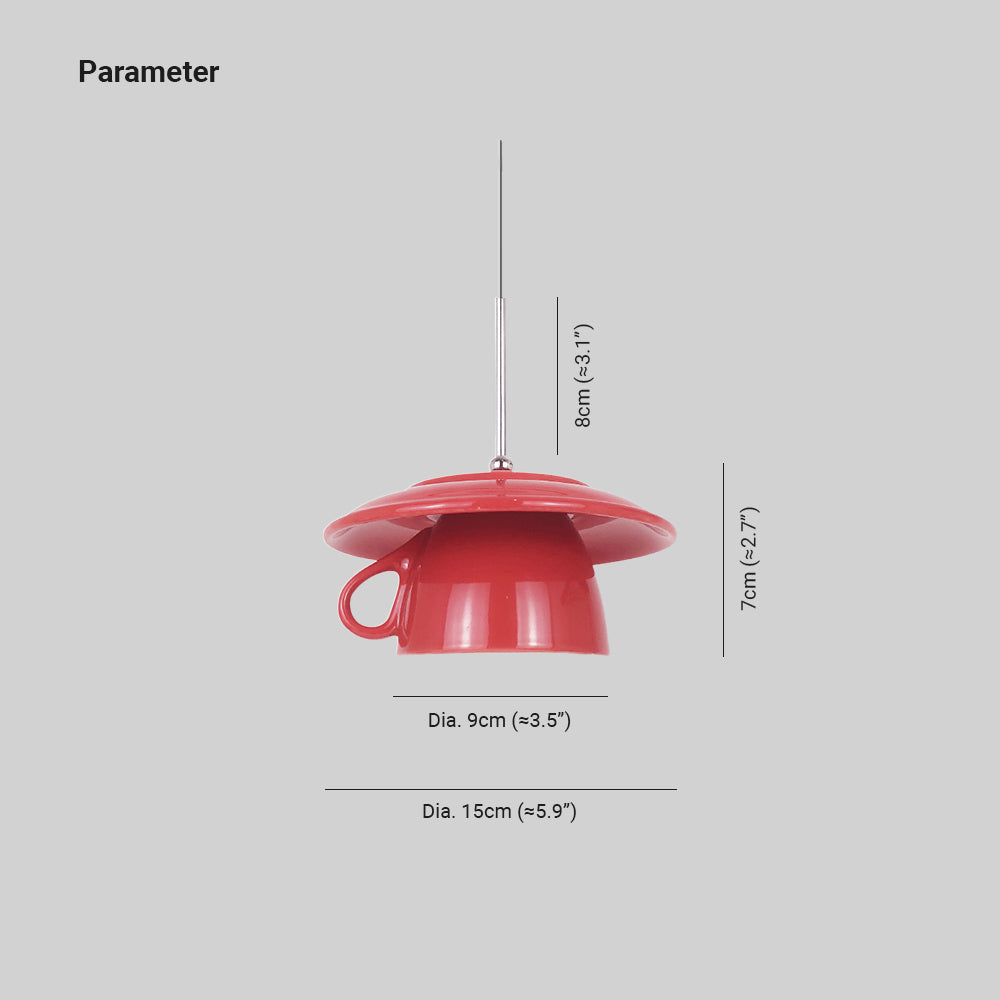 Valentina Moderne bunte LED-Pendelleuchte aus Keramik Tassenform