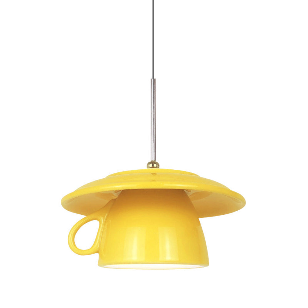 Valentina Moderne bunte LED-Pendelleuchte aus Keramik Tassenform