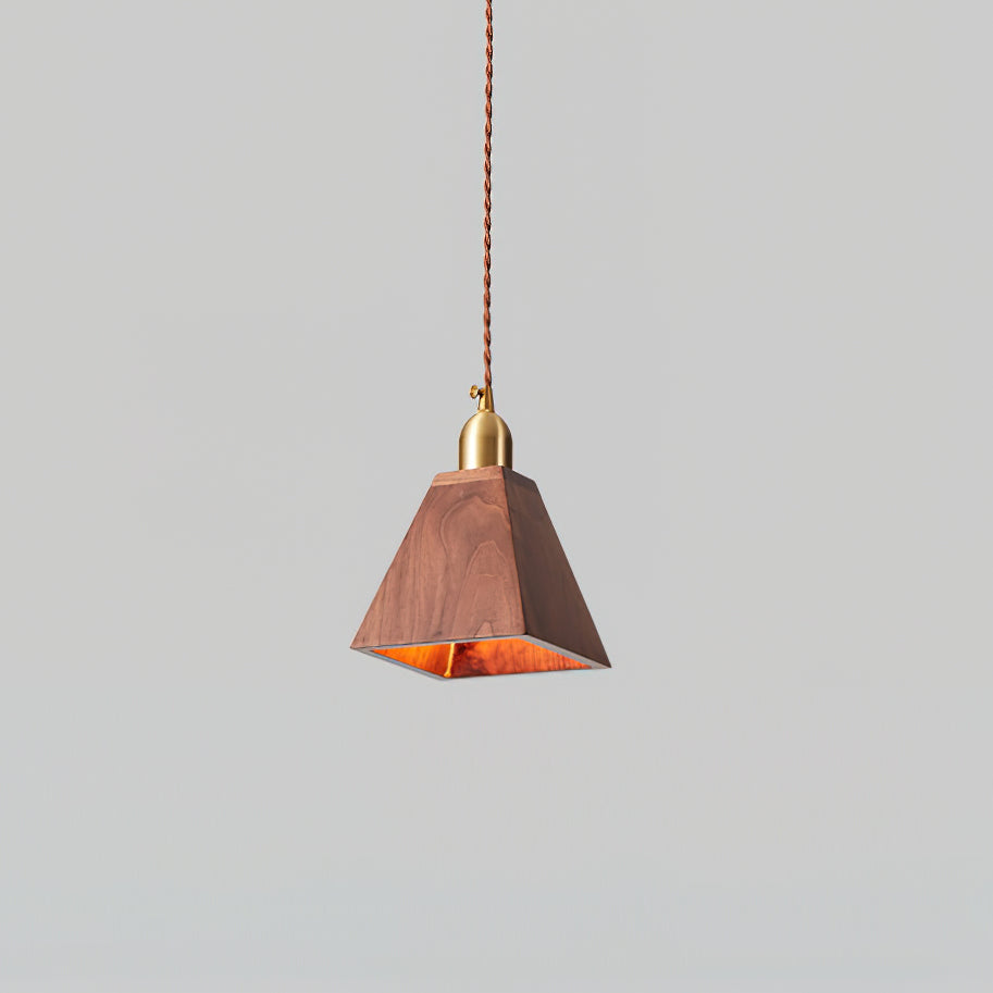 Tatum Minimalistische Pendelleuchte aus Holz und Messing-Letslighting