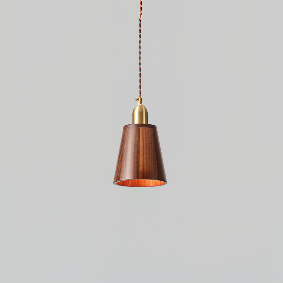 Tatum Minimalistische Pendelleuchte aus Holz und Messing-Letslighting