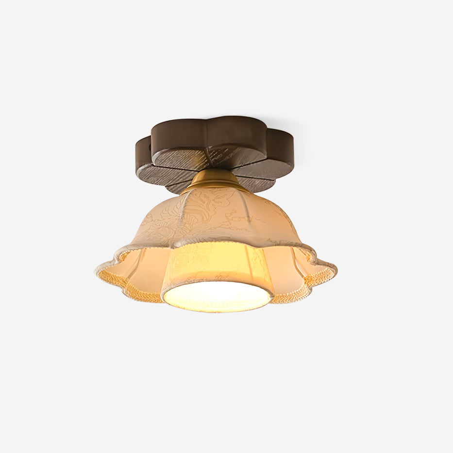 Piper Vintage Deckenleuchte mit Baldachin aus Holz-Letslighting