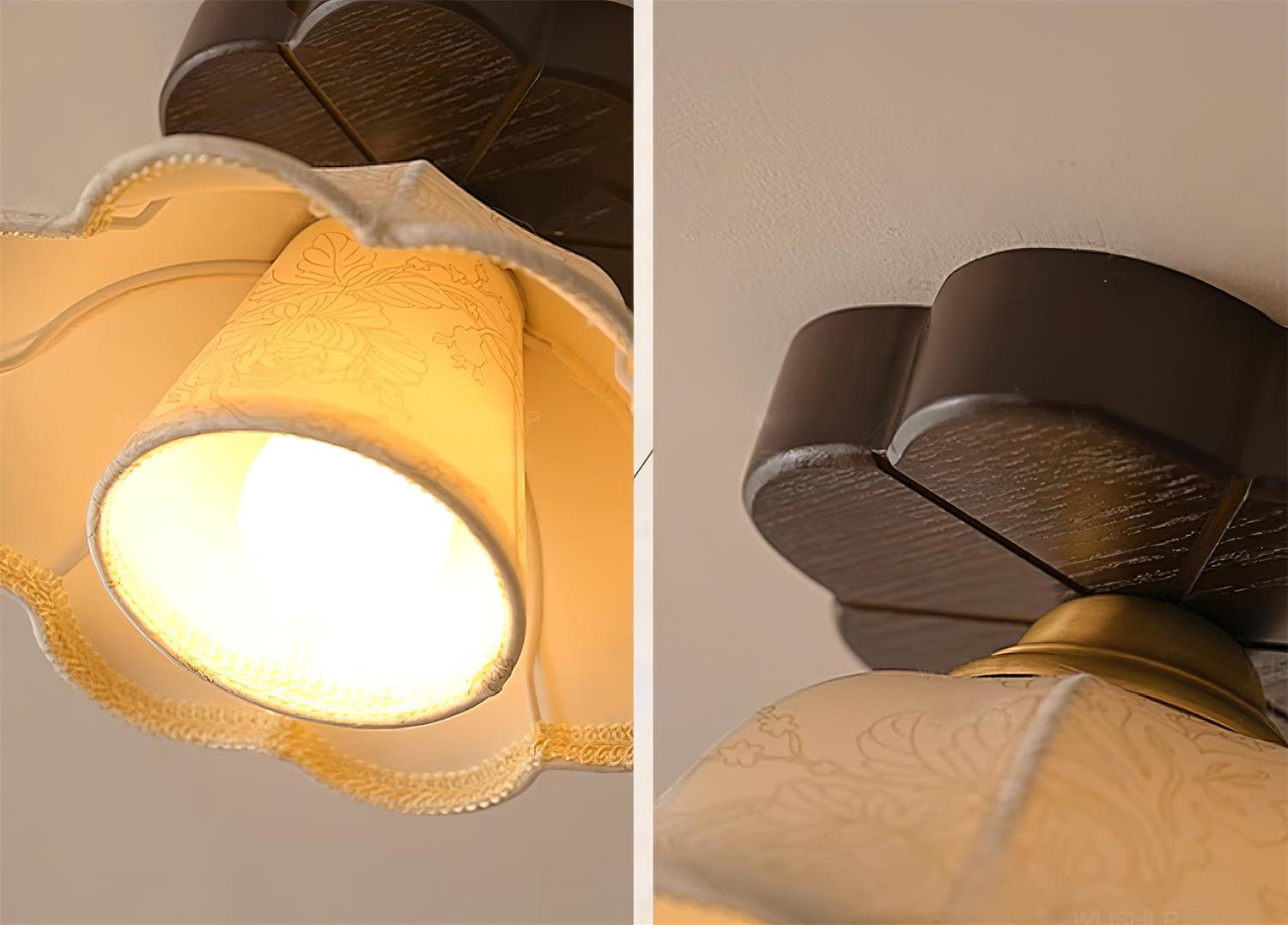 Piper Vintage Deckenleuchte mit Baldachin aus Holz-Letslighting